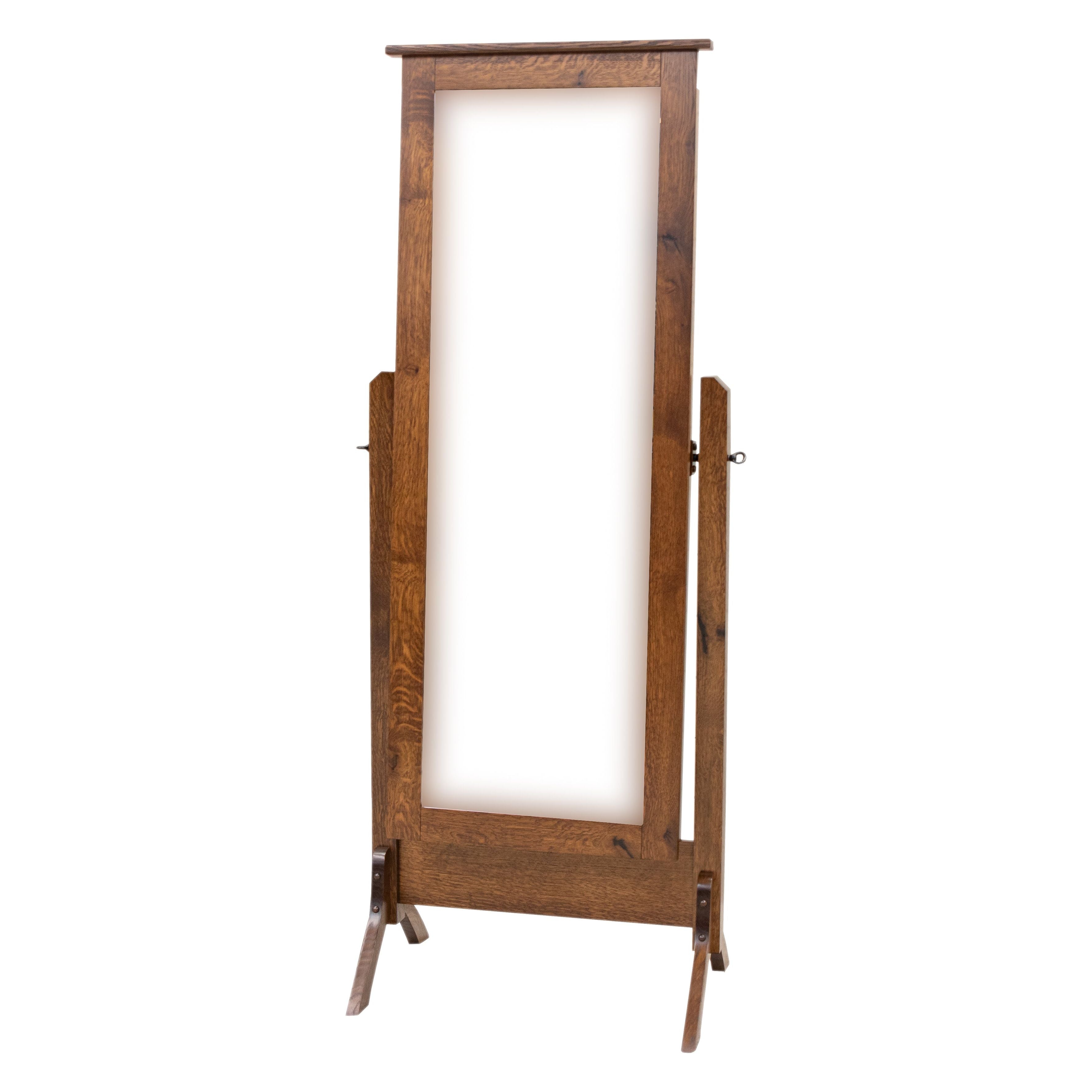 Shaker Quarter Sawn White Oak Wood Sliding Jewelry Cheval Mirror | ASB
