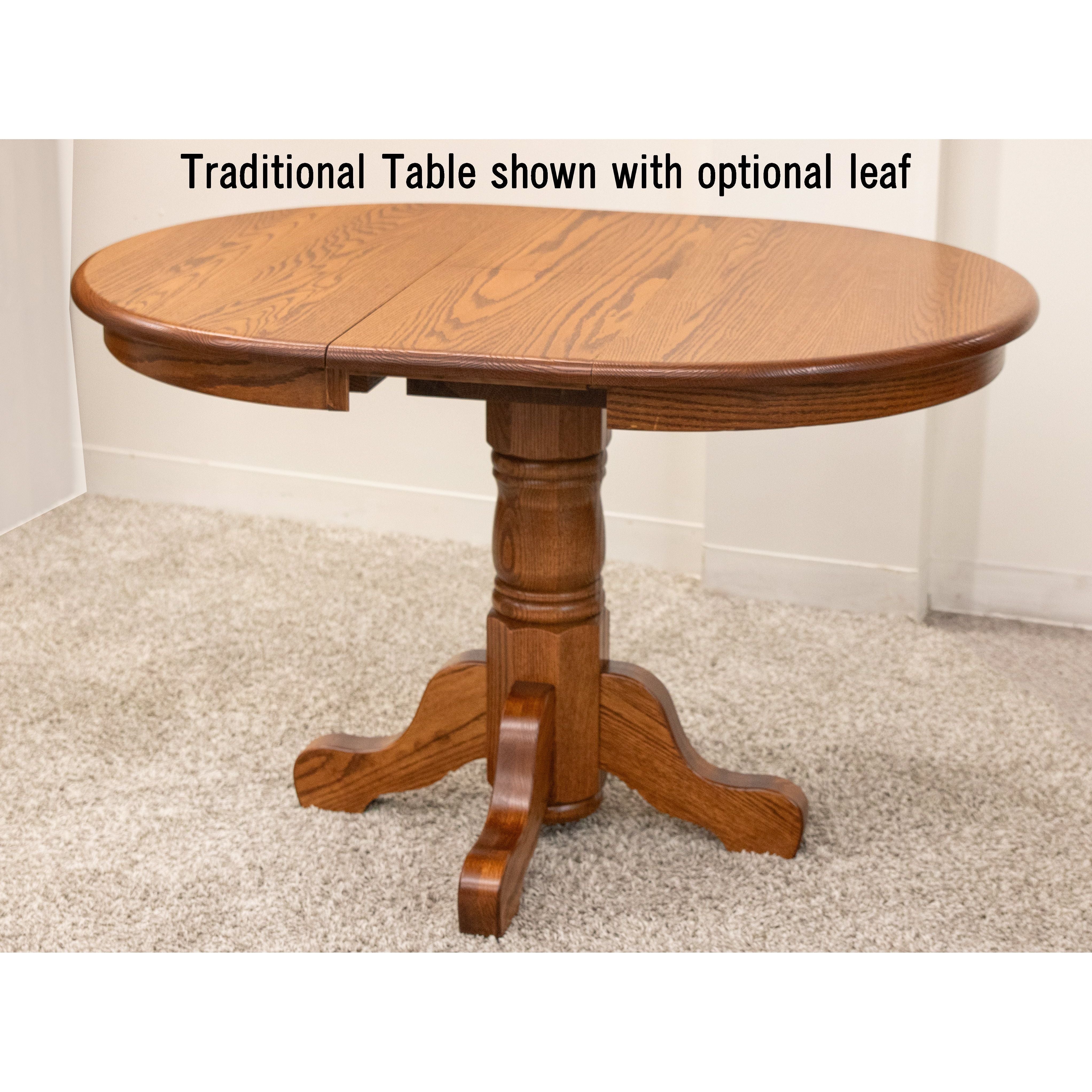 Traditional Round Oak Wood Dining Table | MC