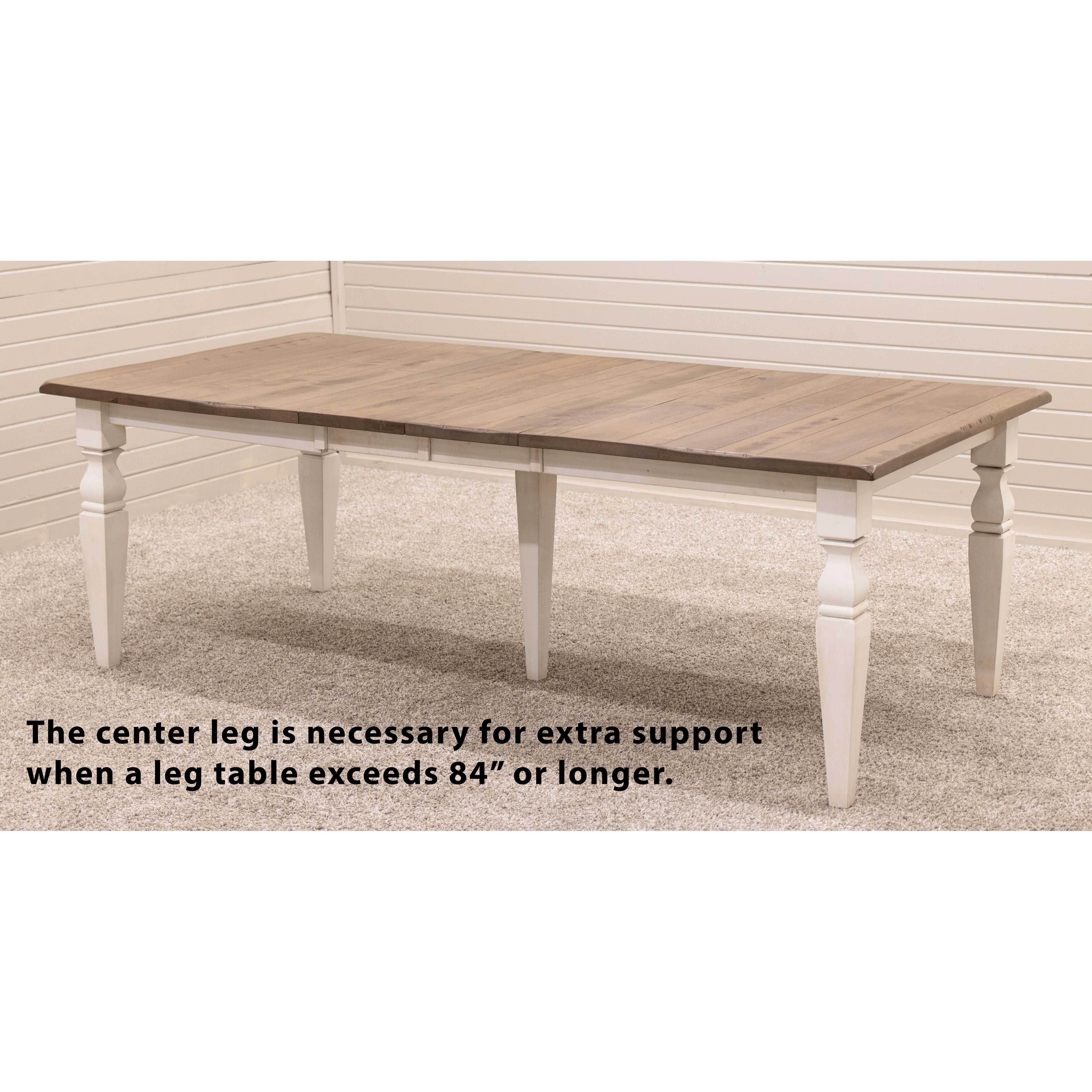 Classic Turned Cam Leg White & Wood Extending Dining Table | M-GW&RWO-SB