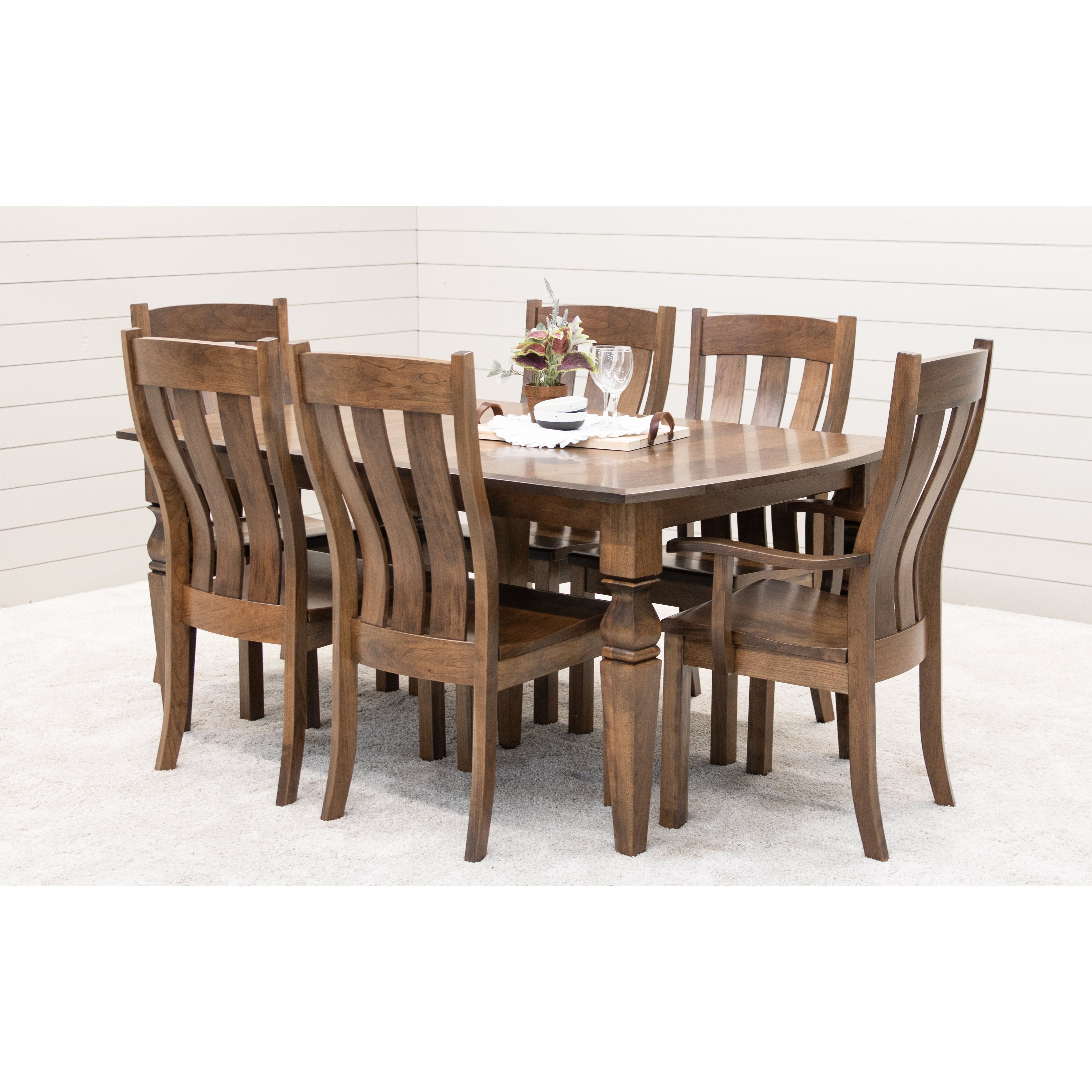 Classic Turned Cam Cherry Amish Dining Set for 6-10