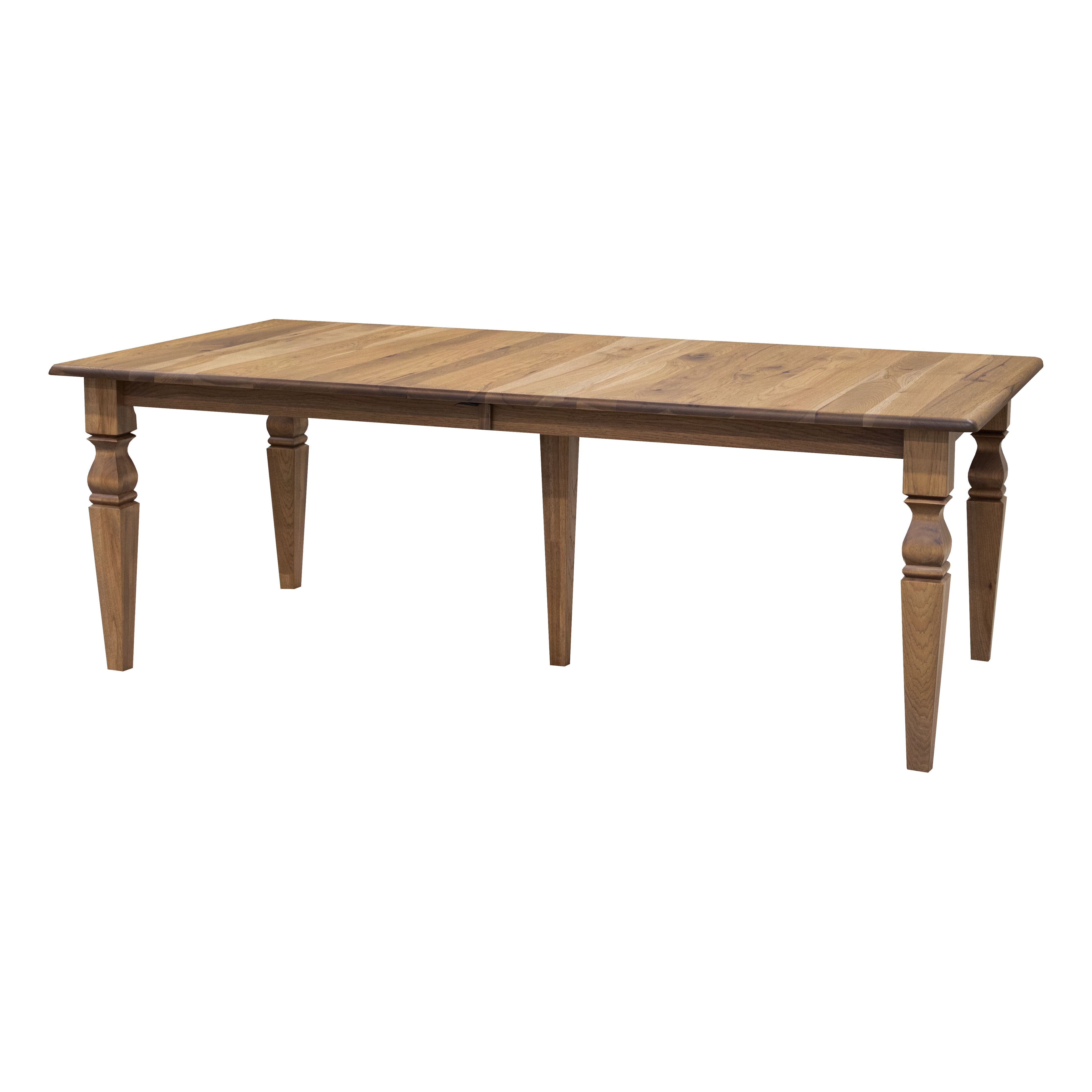 Classic Turned Cam Leg Hickory Wood Extending Dining Table | CO