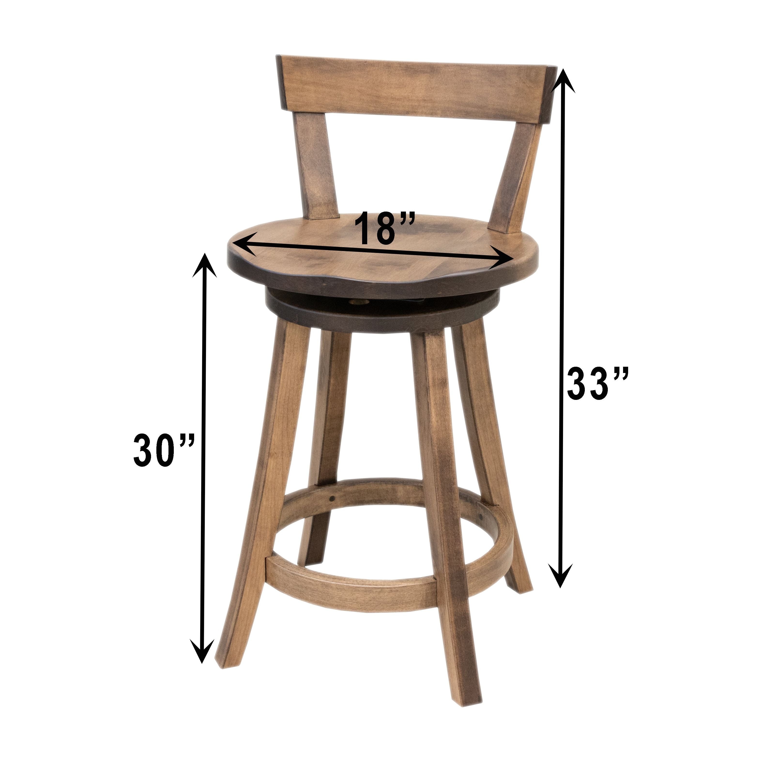 Turnstone 24" Maple Wood Swivel Bar Stool | CO
