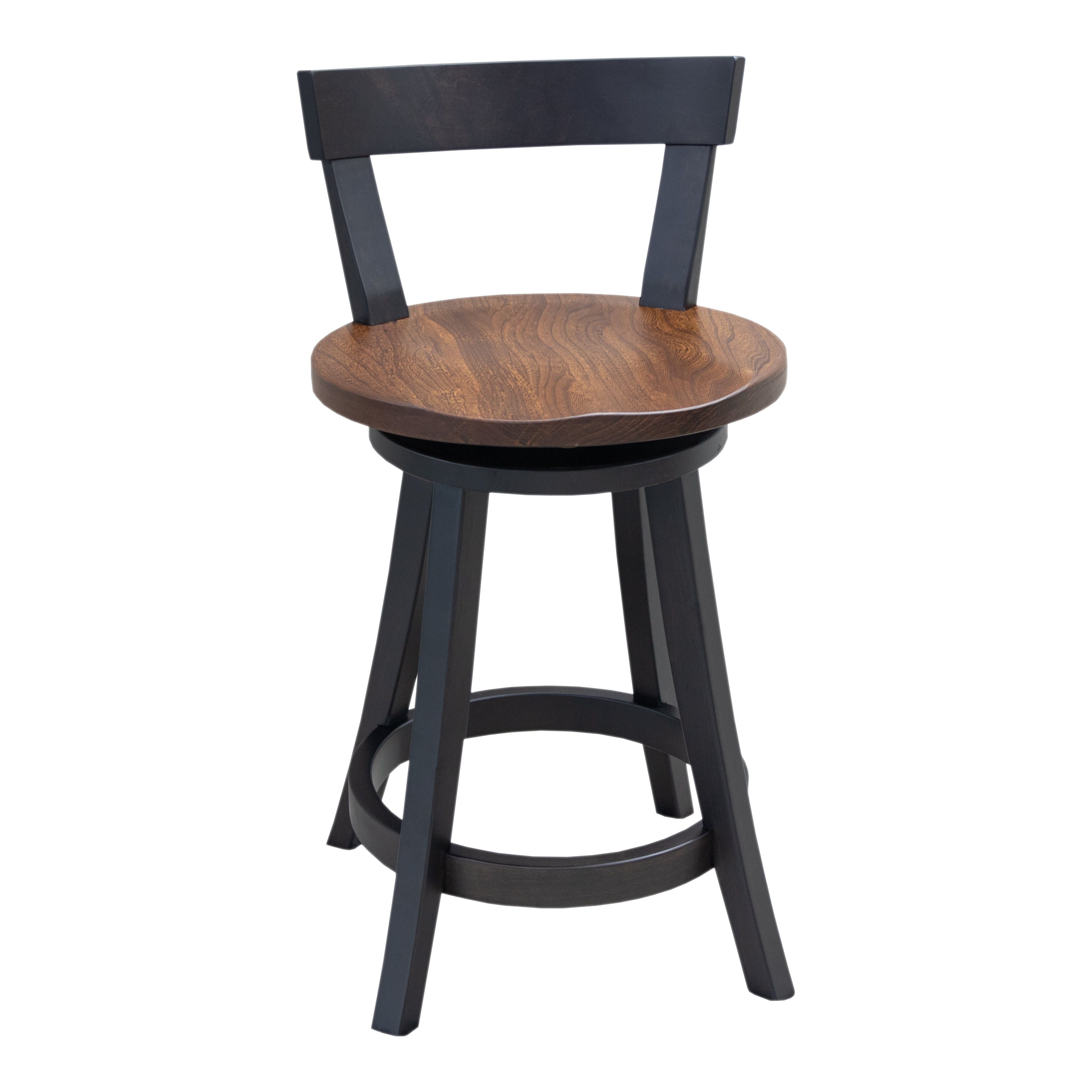 Turnstone 24" Black & Wood Swivel Bar Stool | M-EB&E-MC