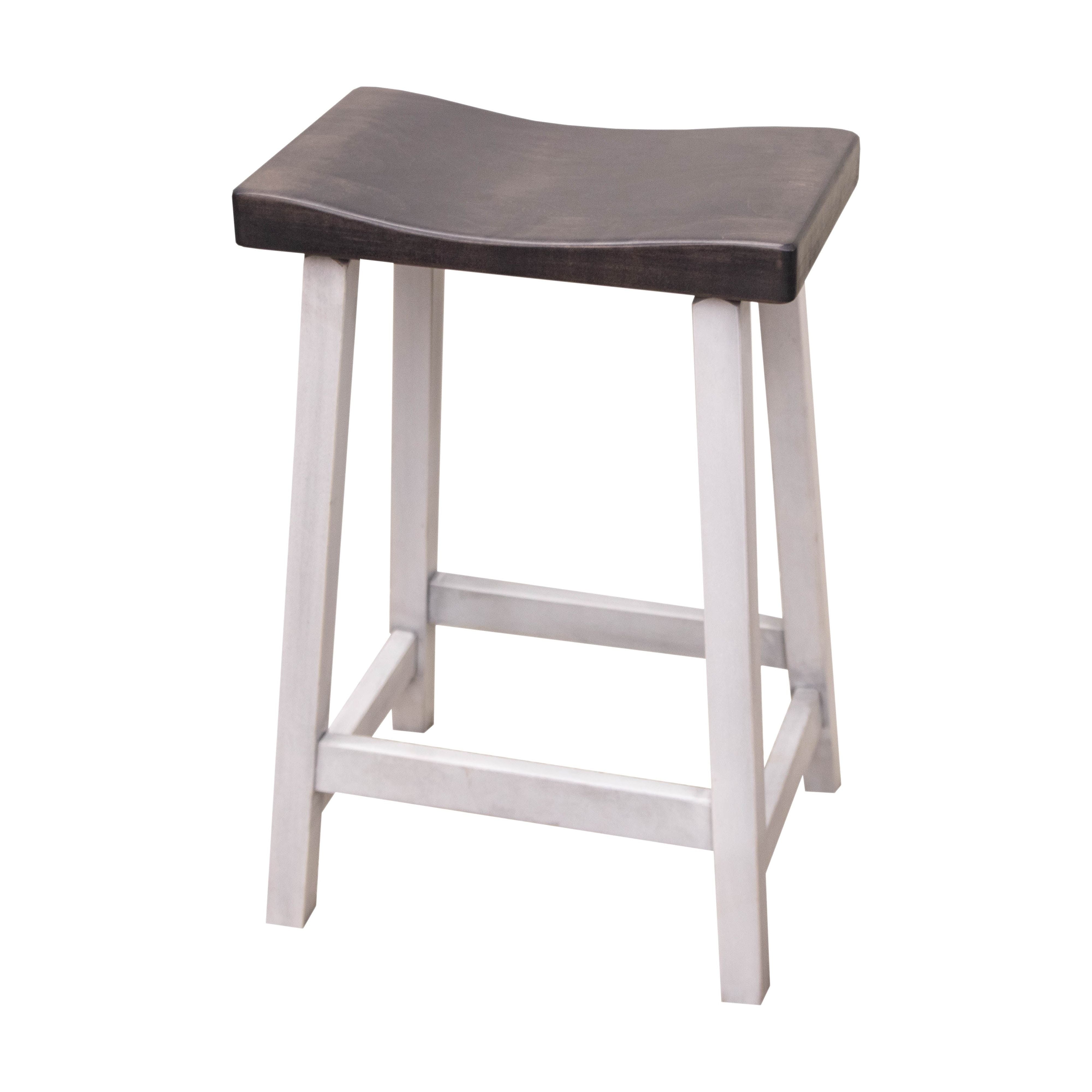 Urban 24" White & Wood Bar Stool | M-AV&GS
