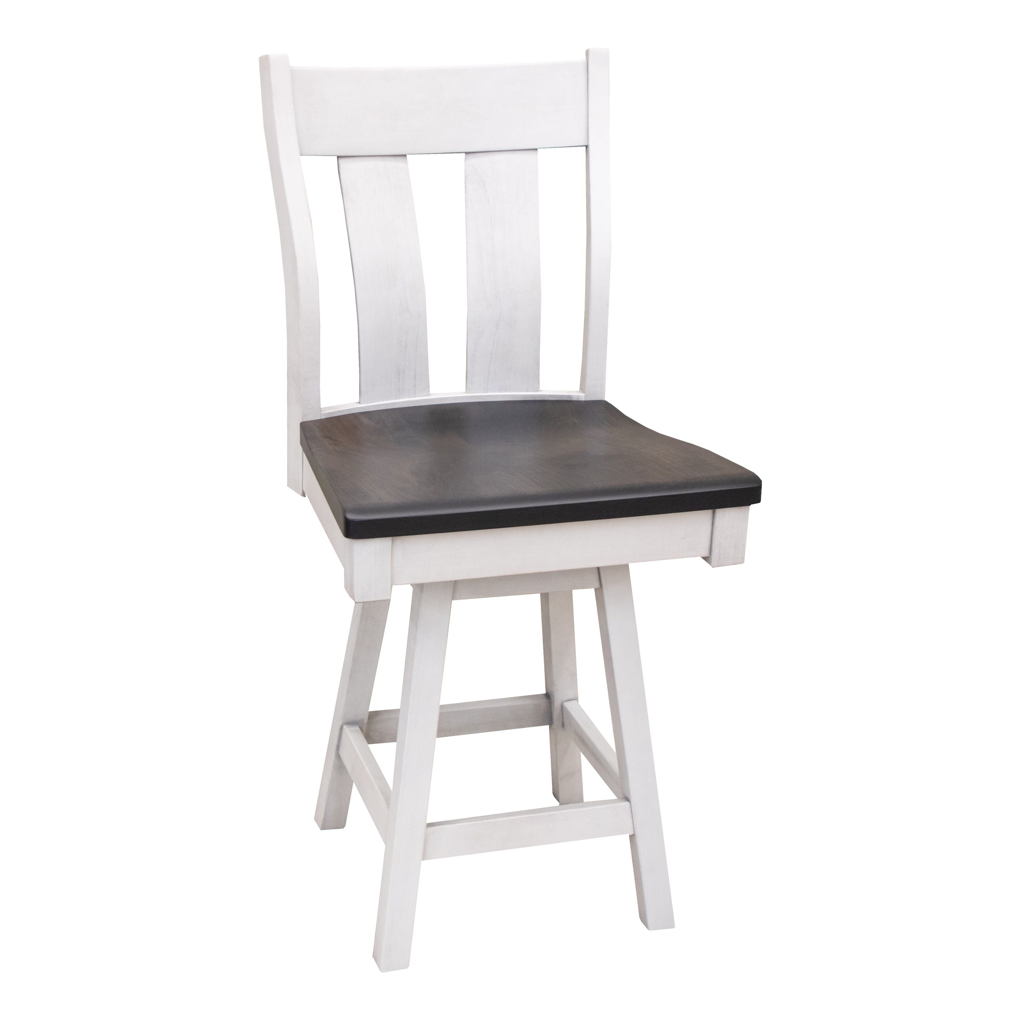 Urbana White & Wood 24" Swivel Bar Stool | M-AV&GS