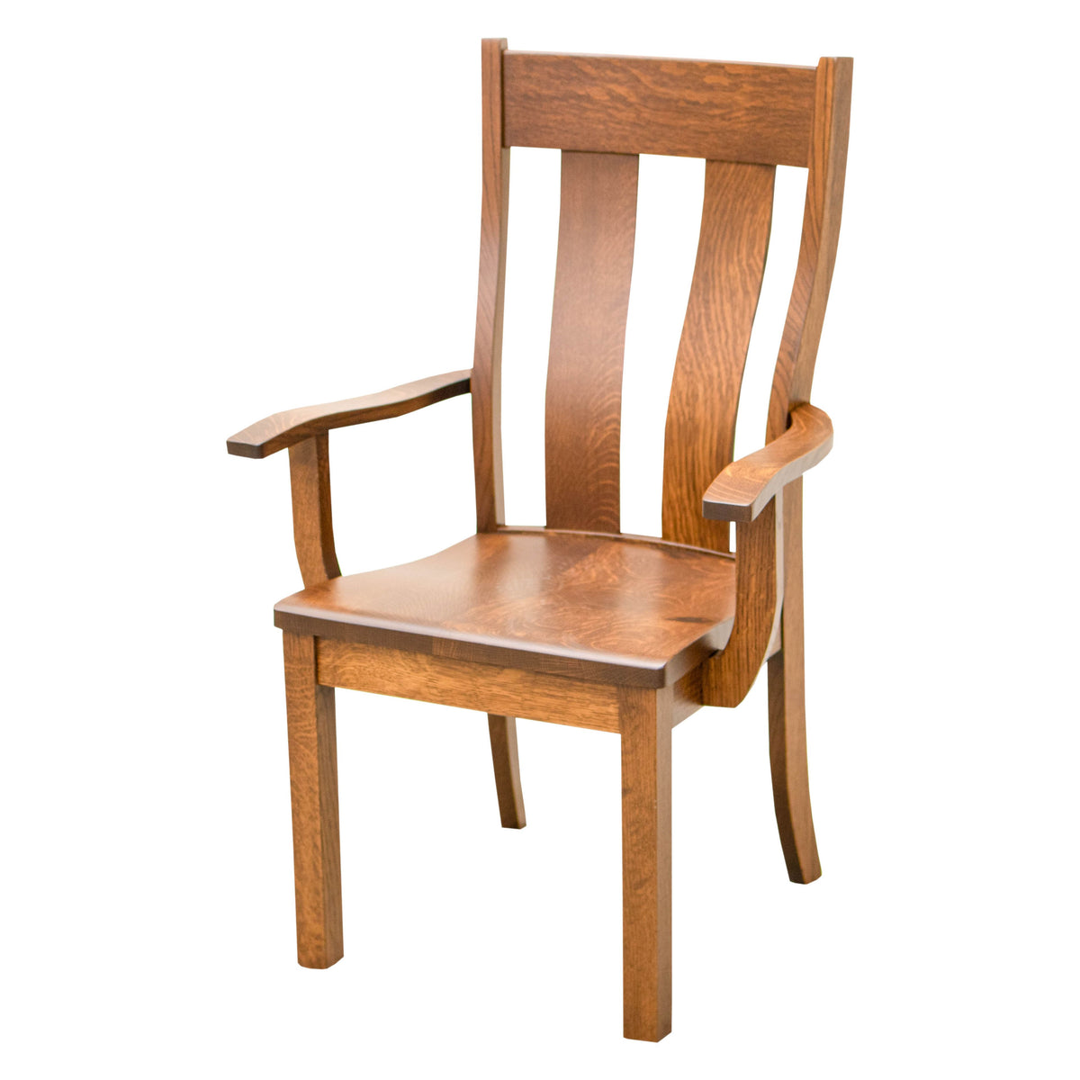 Urbana Rustic Quarter Sawn White Oak Wood Arm Dining Chair | MC