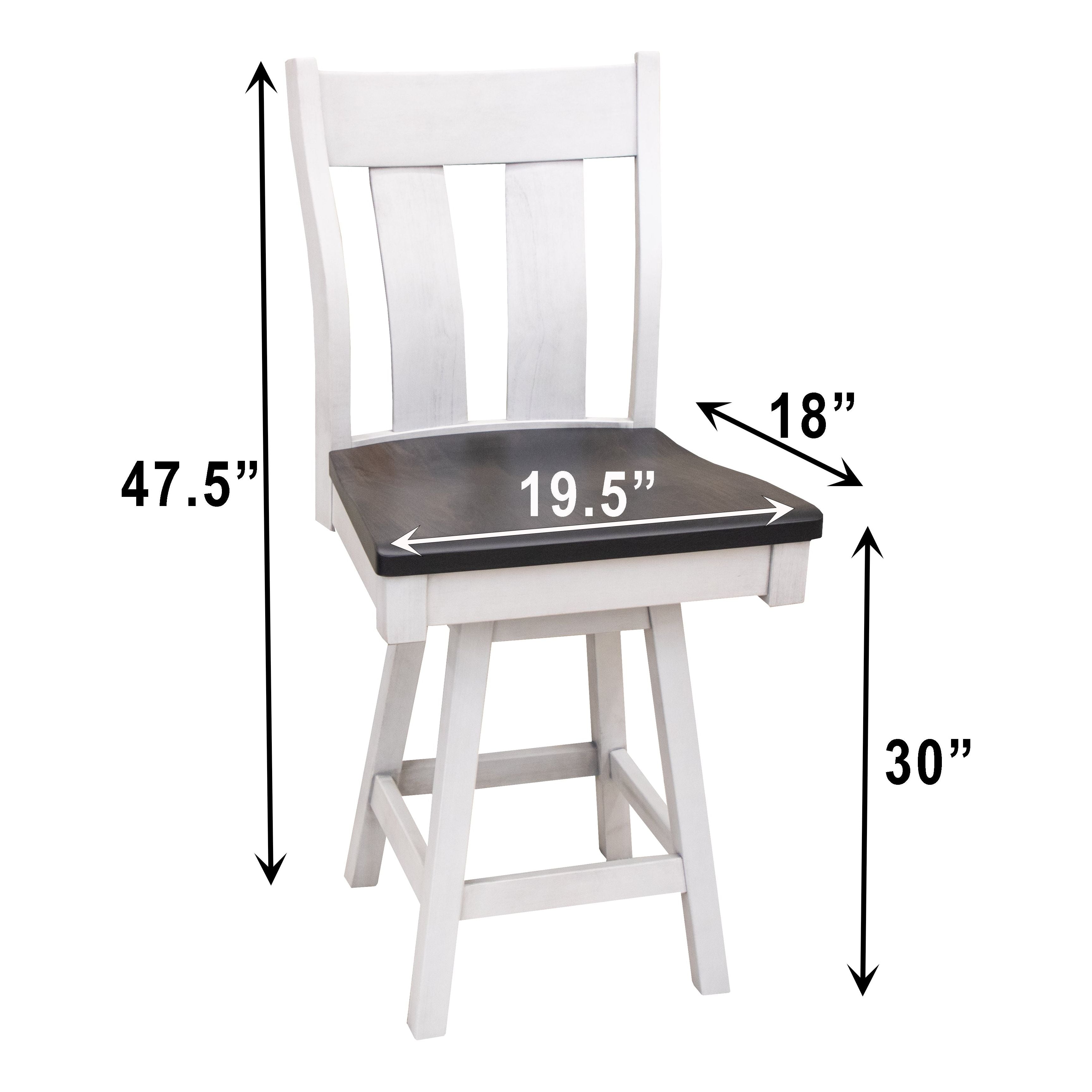 Urbana White & Wood 24" Swivel Bar Stool | M-AV&GS