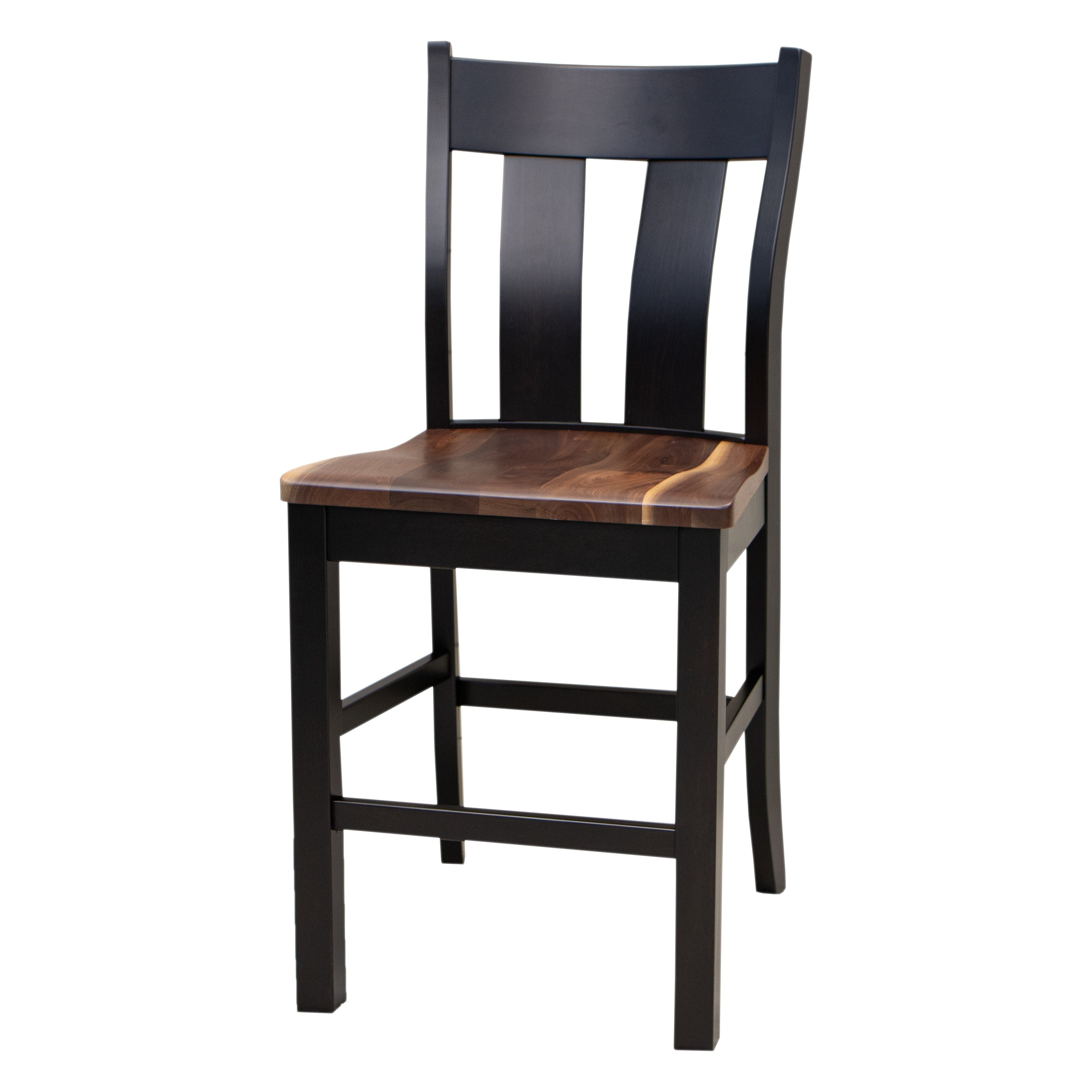 Urbana Black & Wood 24" Stationary Bar Stool | M-EB&W-NAT