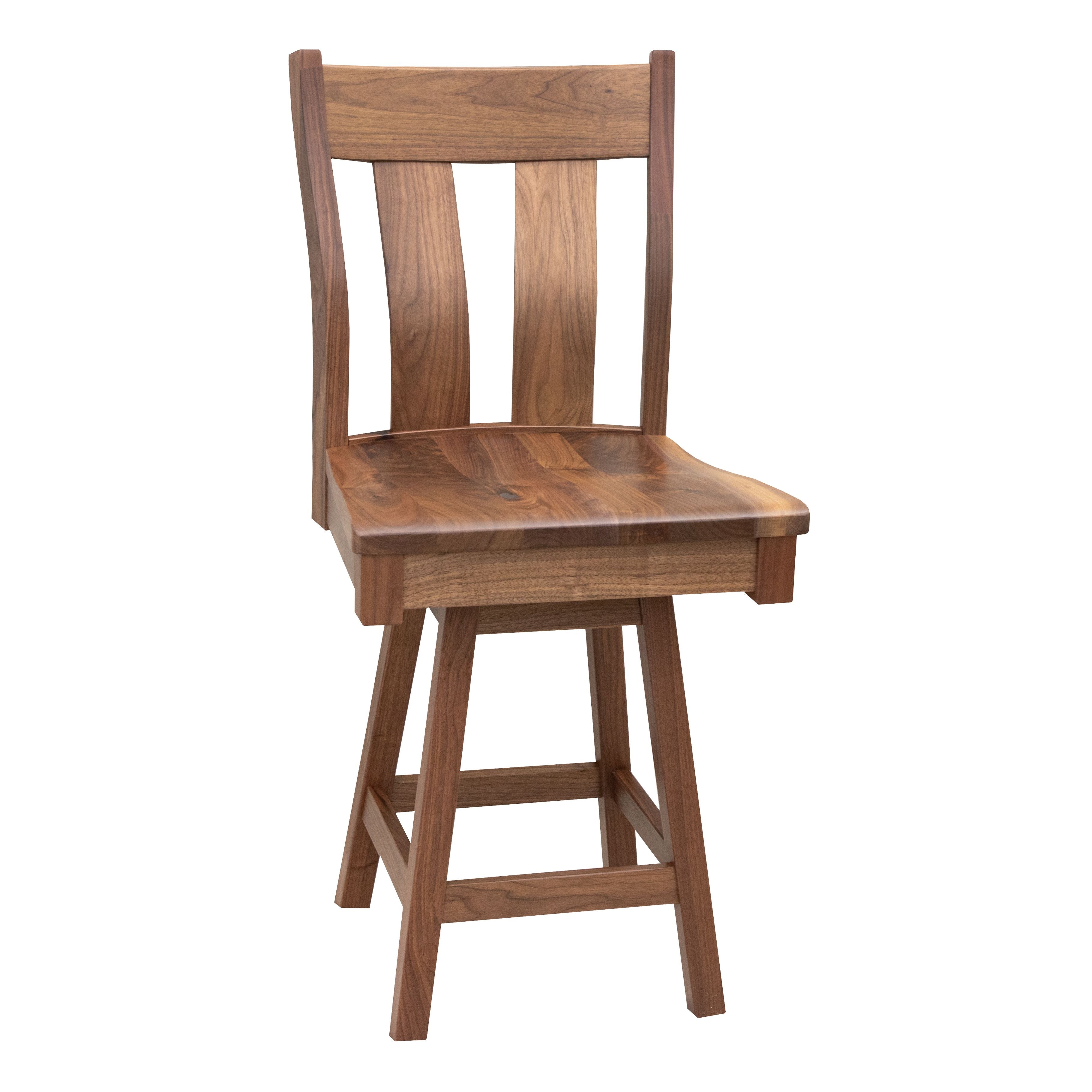 Urbana Walnut Wood 24" Swivel Bar Stool | NAT