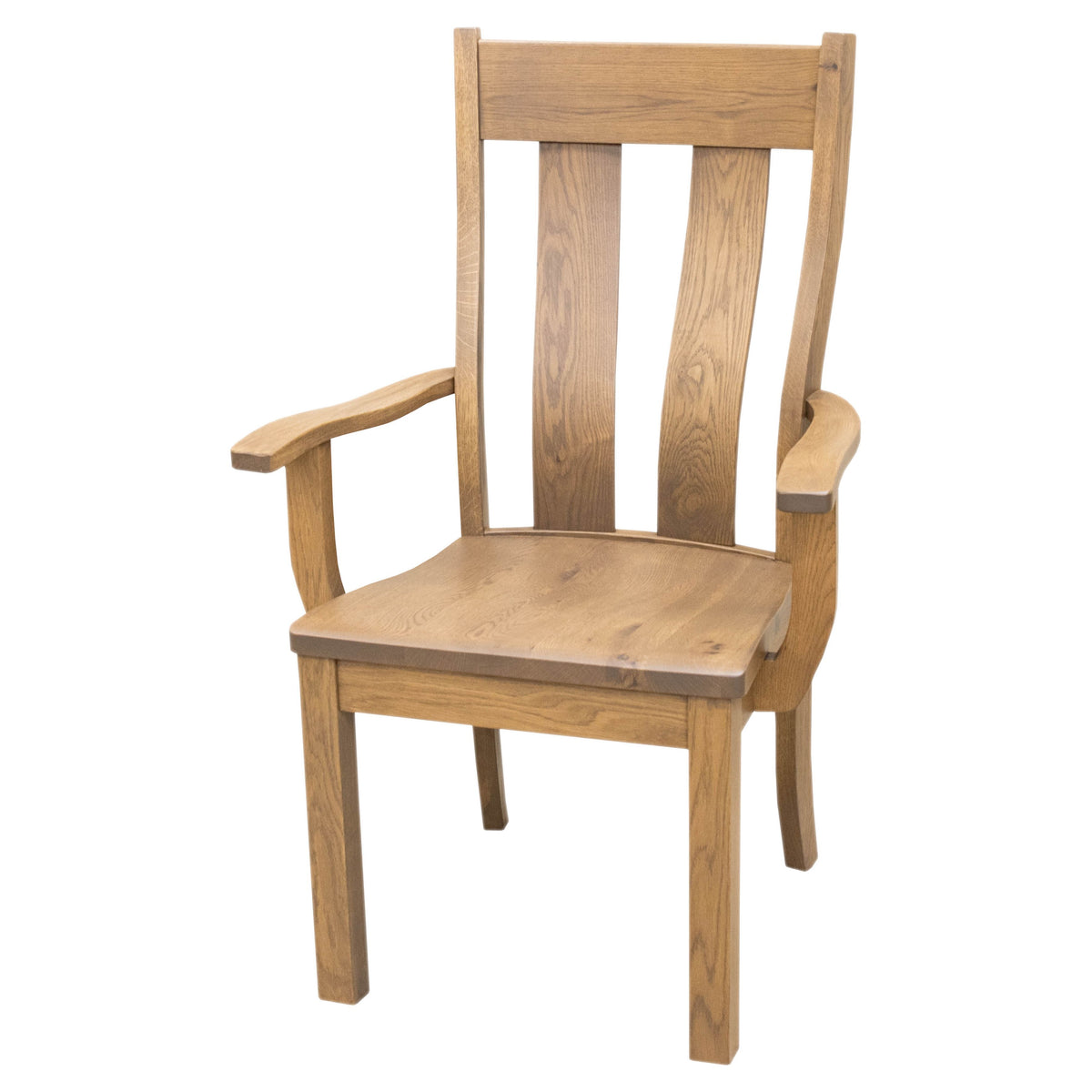 Urbana Rustic White Oak Wood Arm Dining Chair | WB