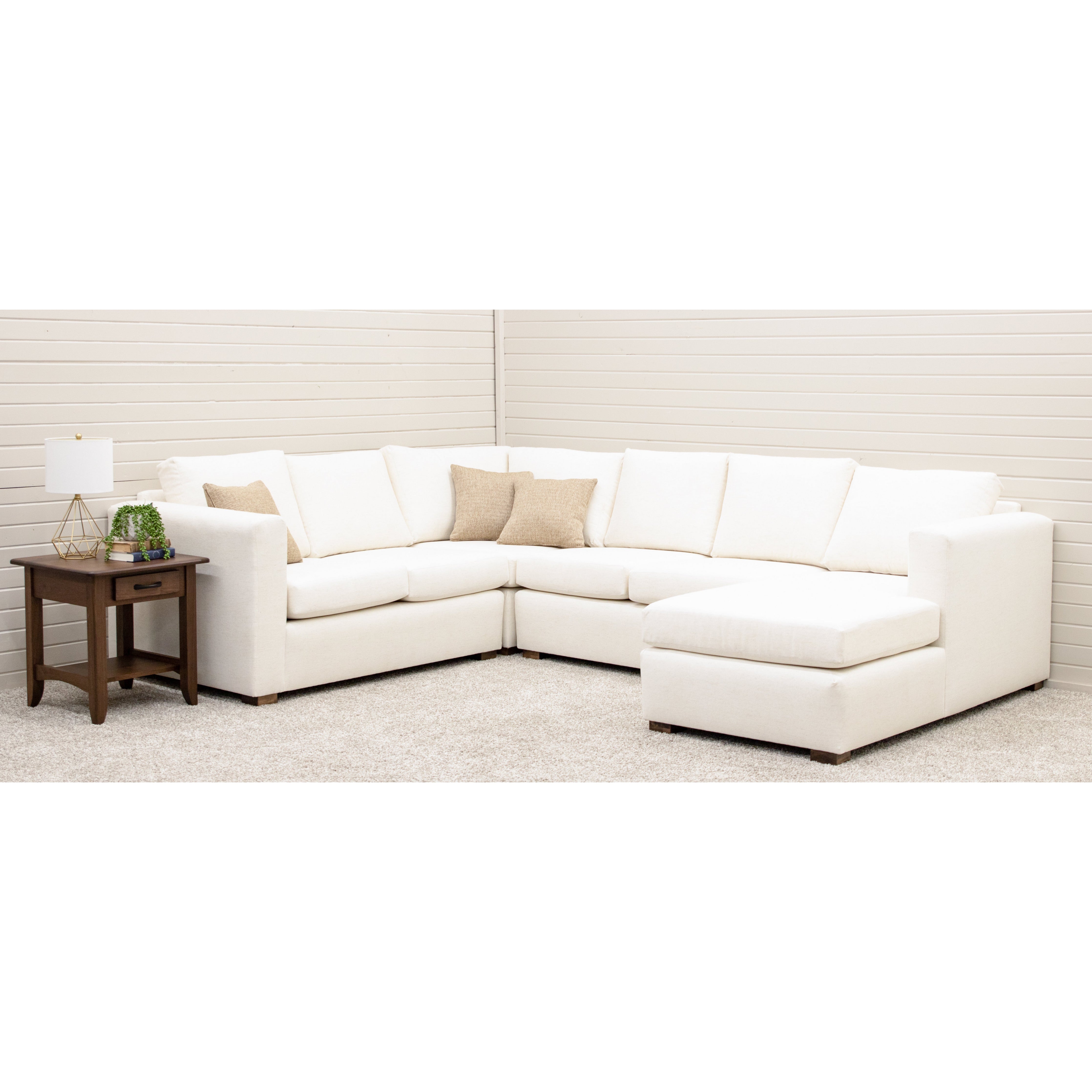 Westbrook White Stationary Sectional with Chaise | C8-80
