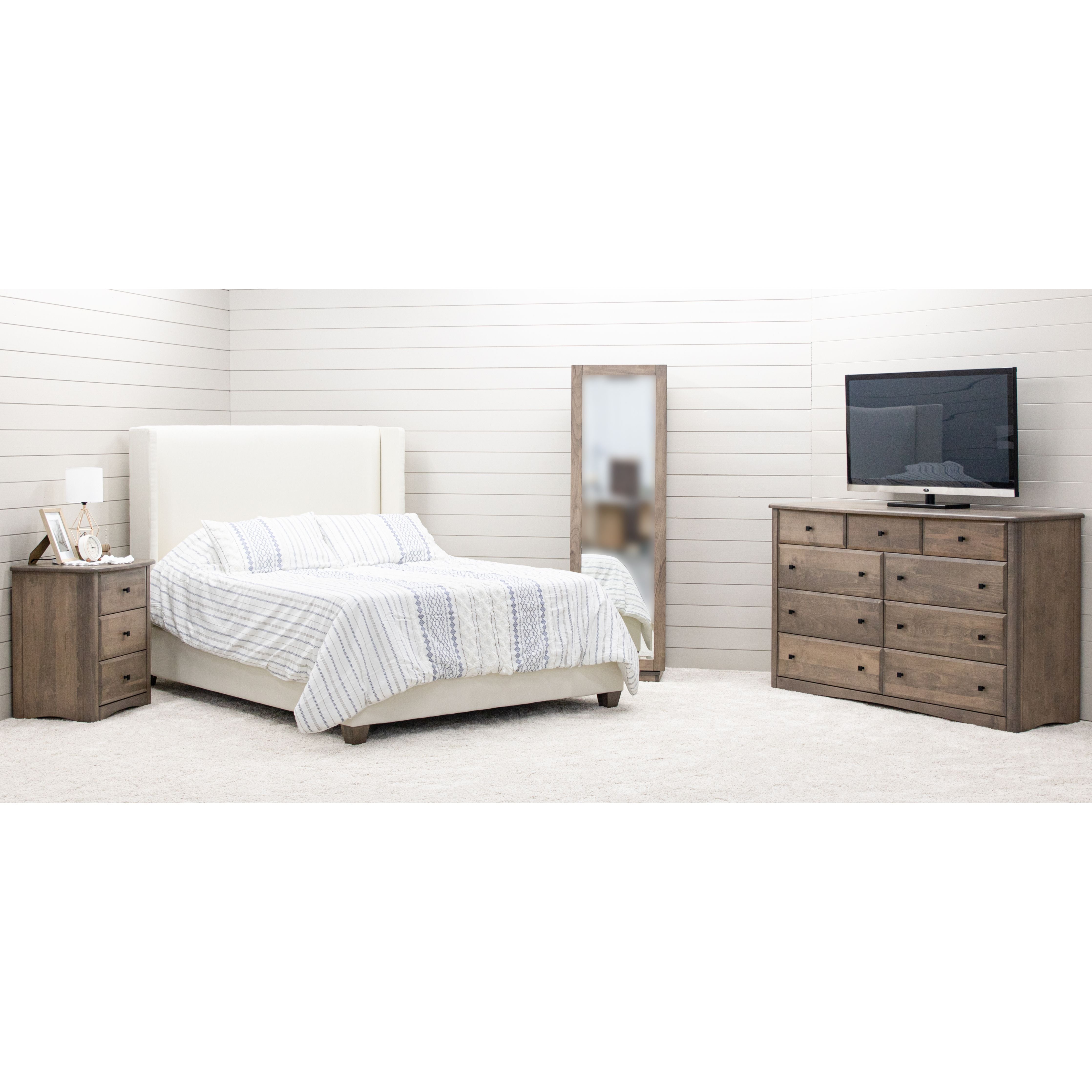 Katelyn King White Upholstered Bed | C22-12
