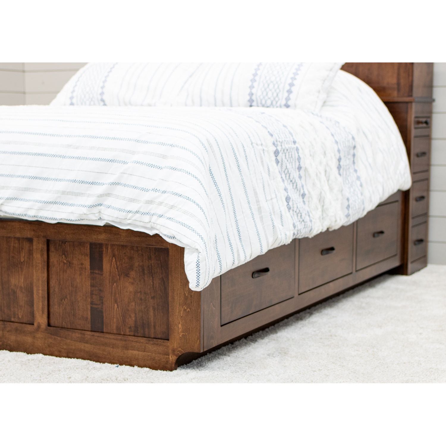 Weston Maple Wood Storage Headboard & Platform Drawer Bed | ASB