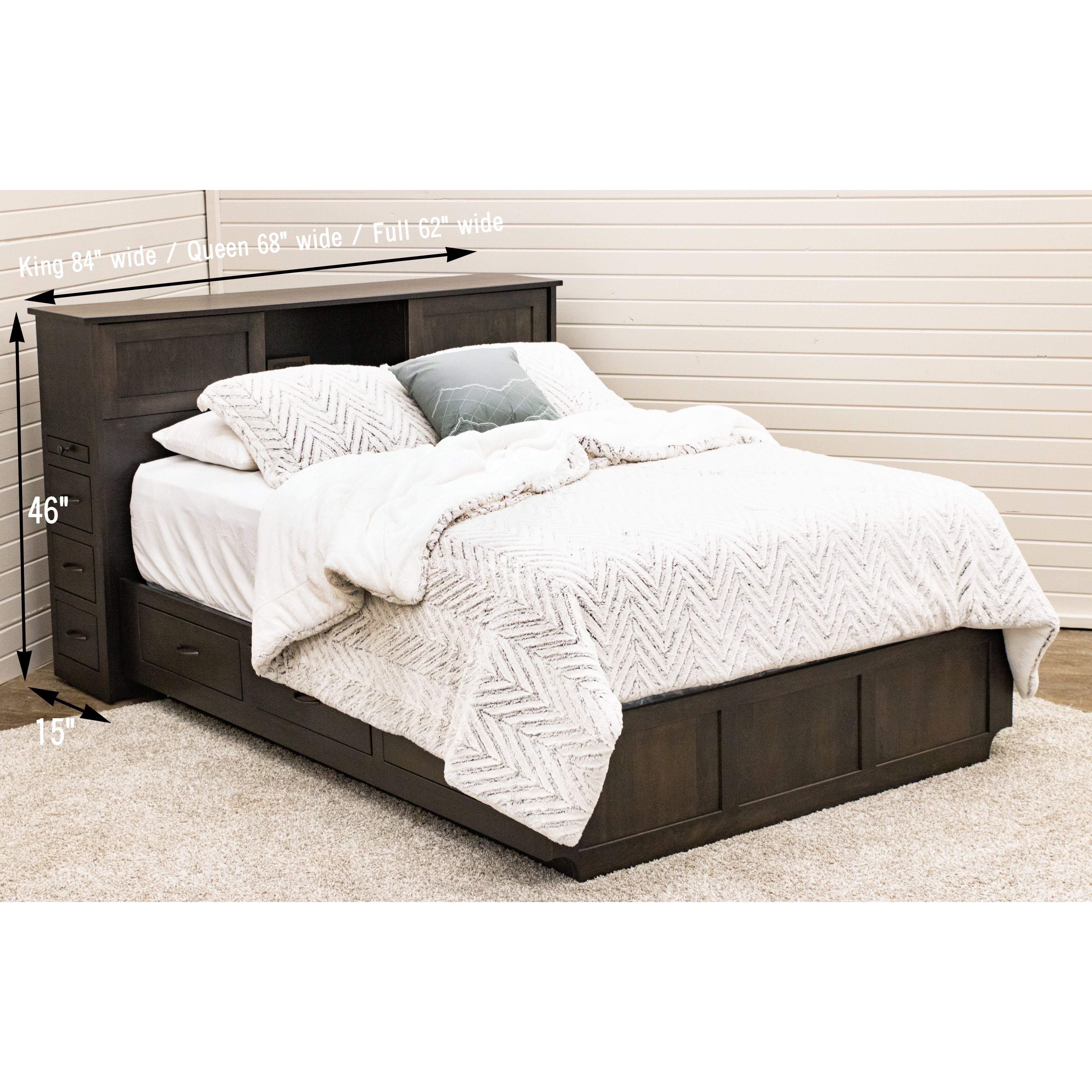 Weston Maple Wood Storage Headboard & Platform Drawer Bed | DK