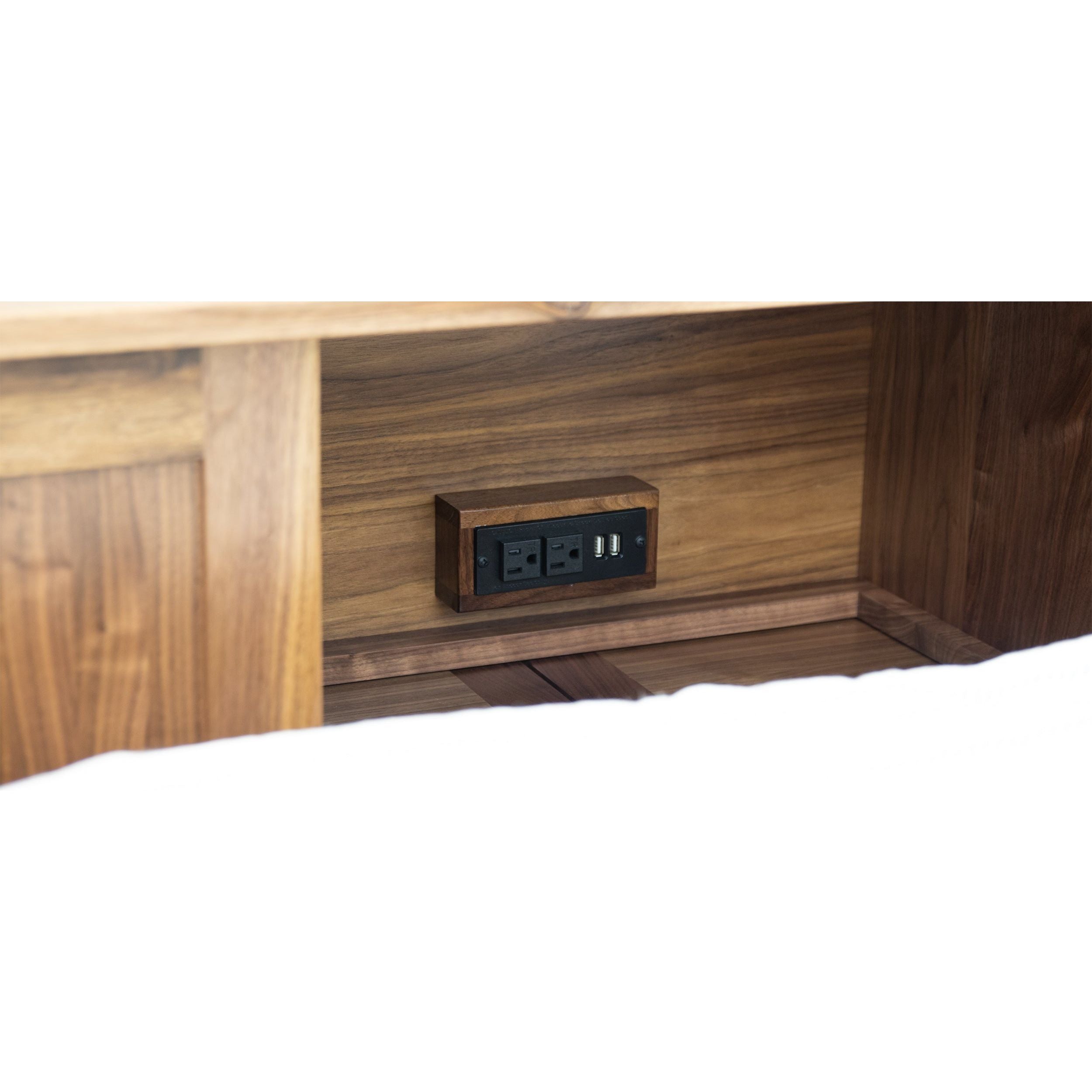 Weston Walnut Wood Storage Headboard & Platform Drawer Bed | NAT