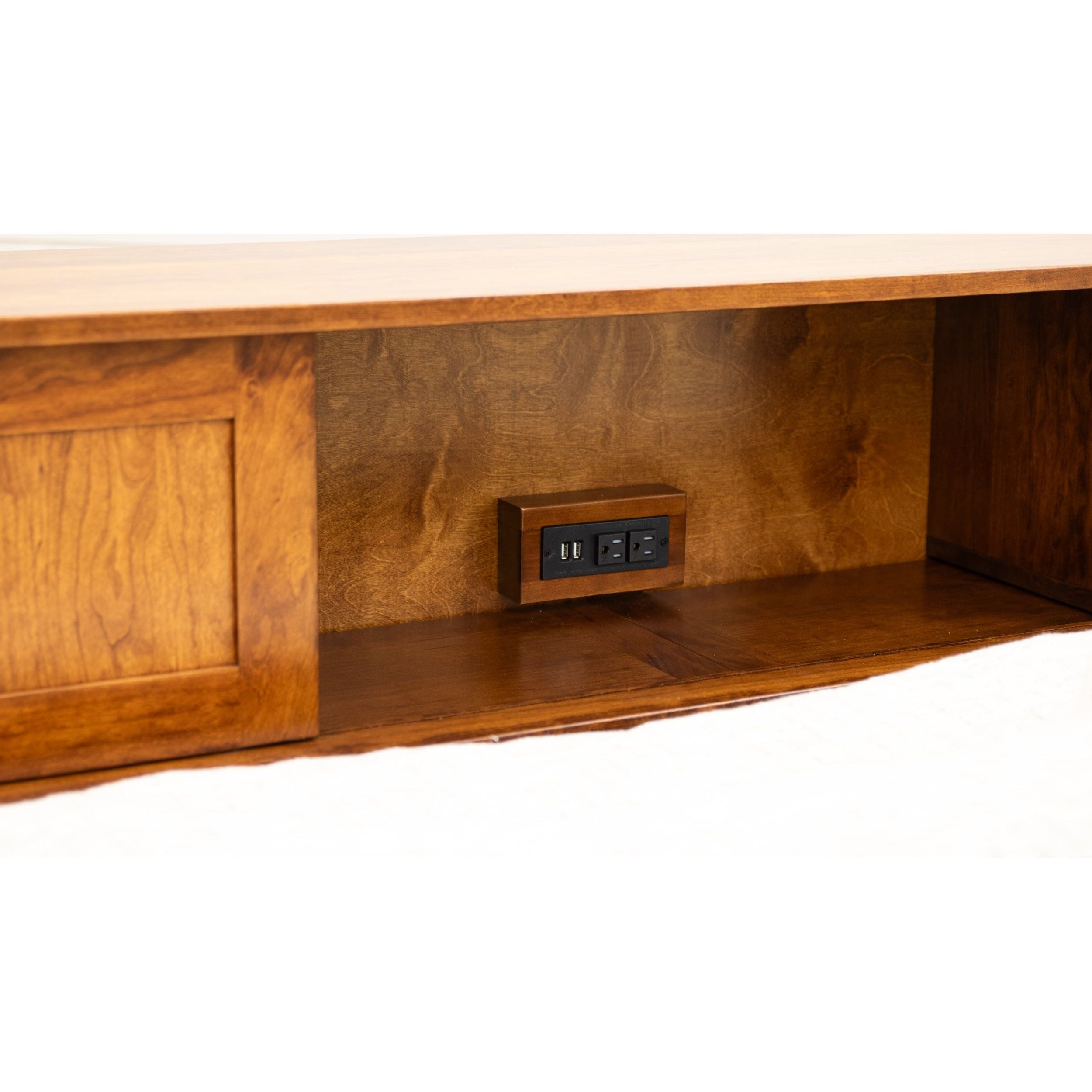Weston Cherry Wood Storage Headboard & Platform Drawer Bed | MC