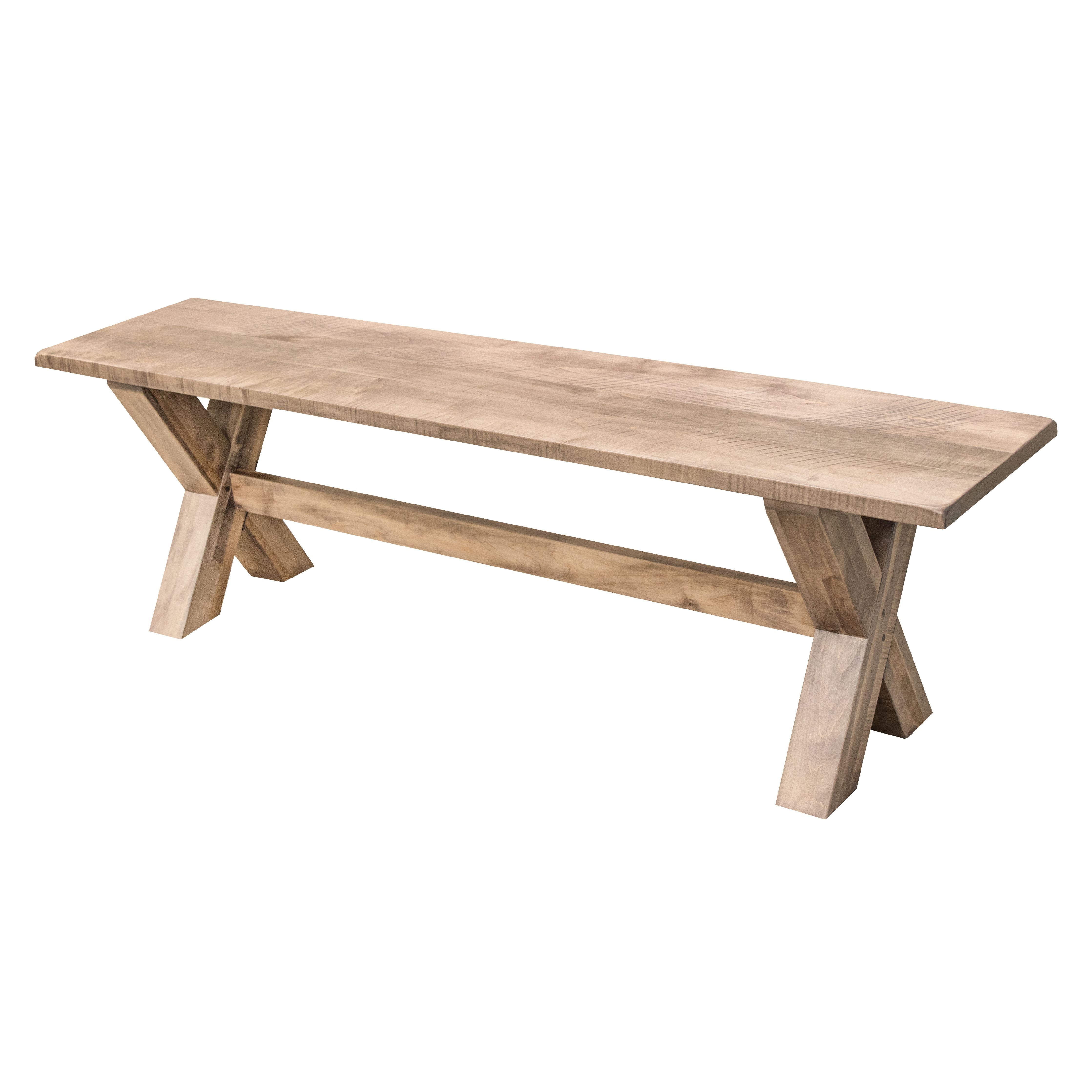 Wooden X Maple Wood Trestle Dining Bench | WB