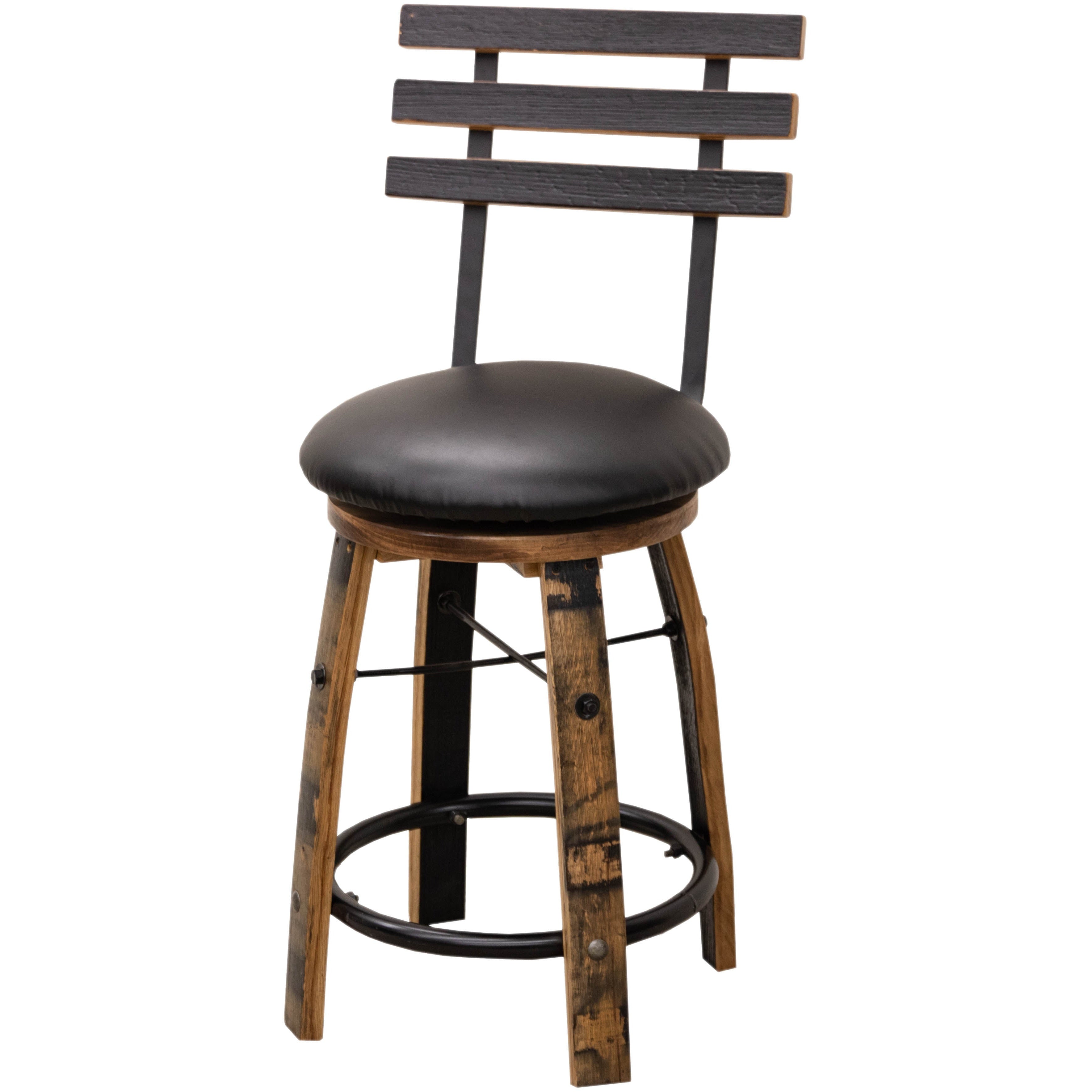 24" Barrel Swivel Bar Stool