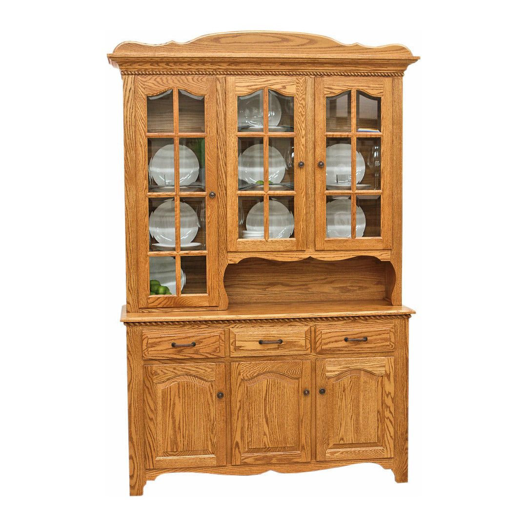 Katie's 3-Door Oak Wood Hutch | Amish Oak China Cabinet, image size:1080x1080