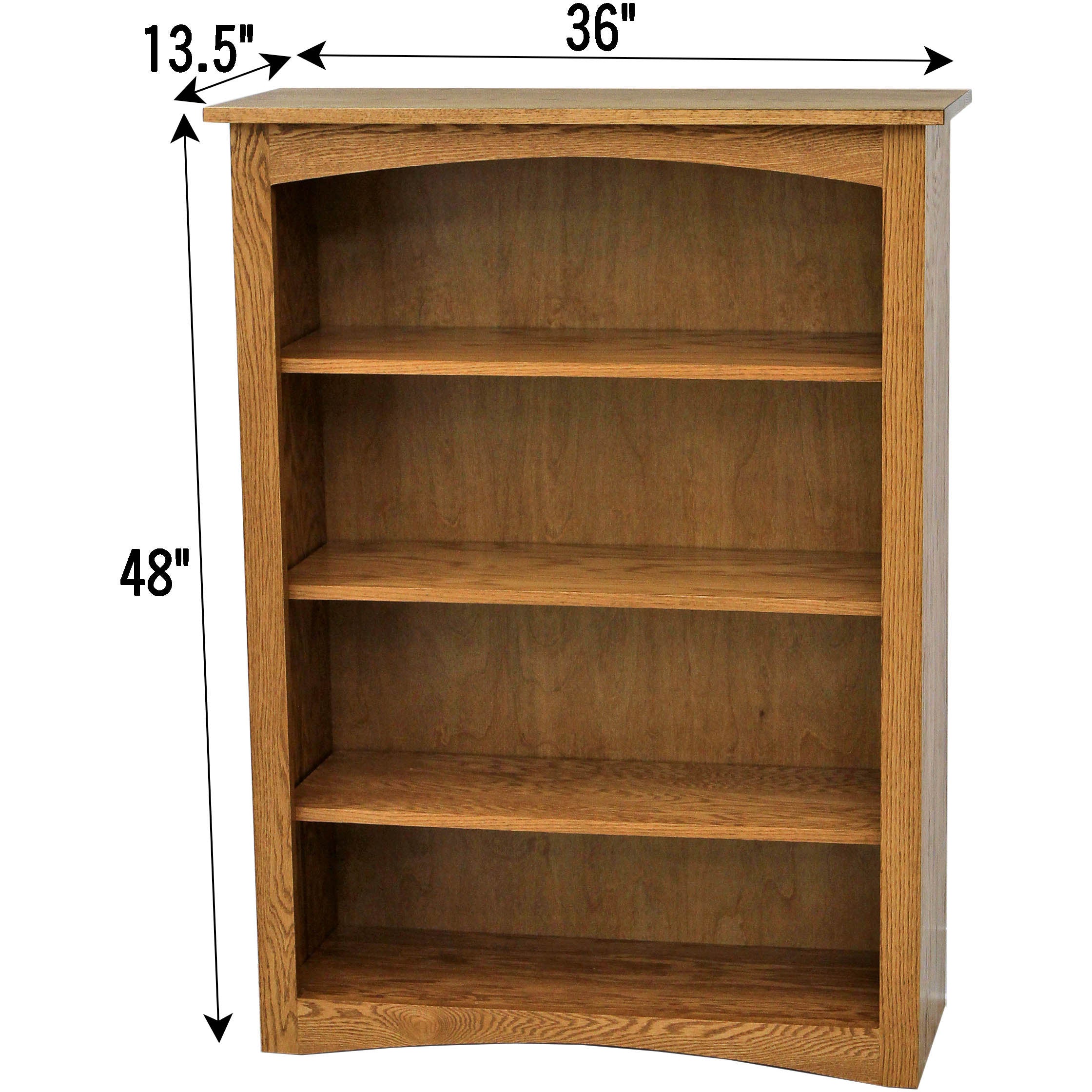 Shaker Solid Wood Bookcase, 48"