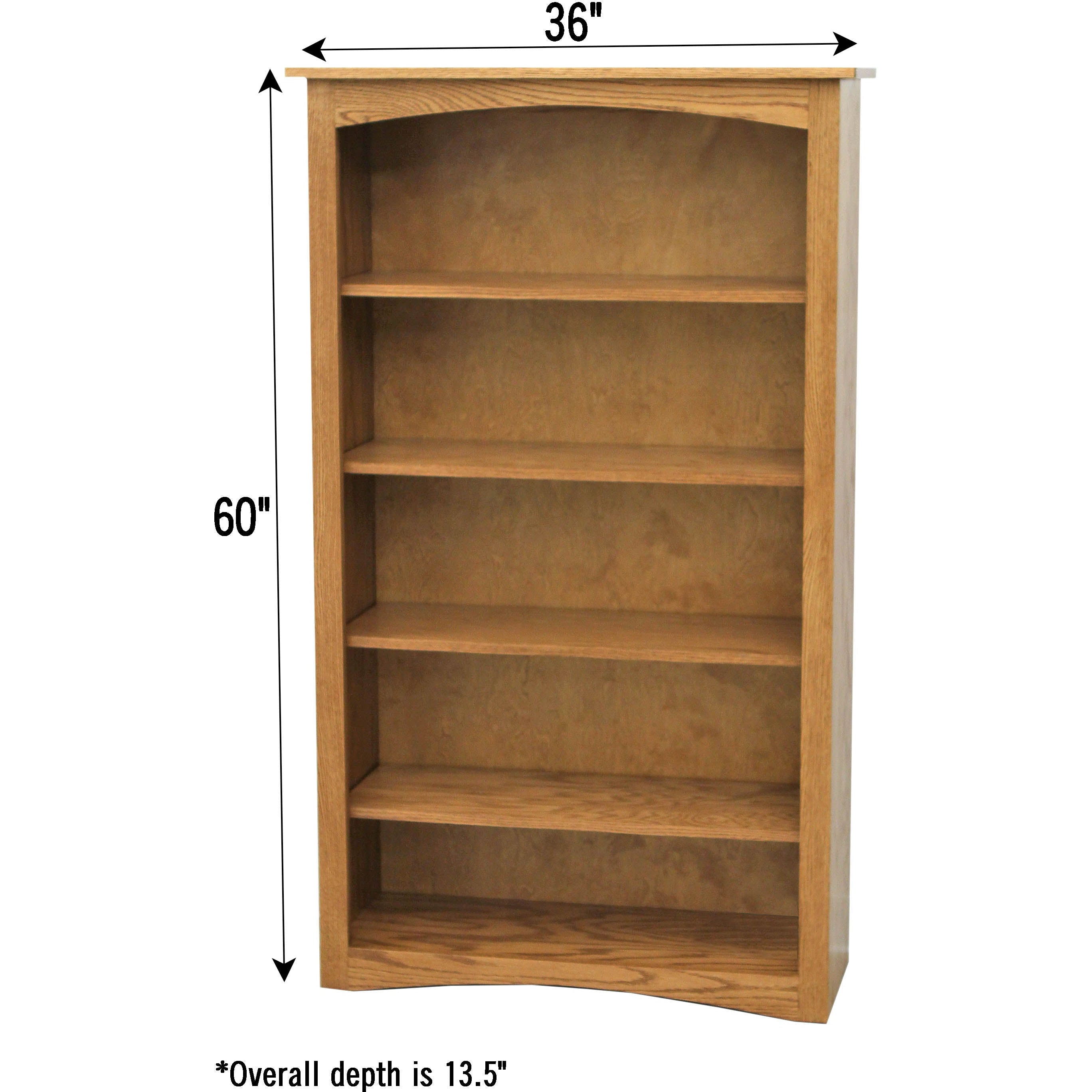 Shaker Solid Wood Bookcase, 60"