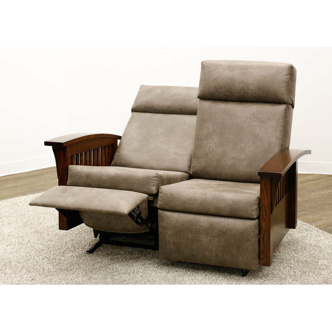 Mission Reclining Loveseat with Wood Arms | 1072-B
