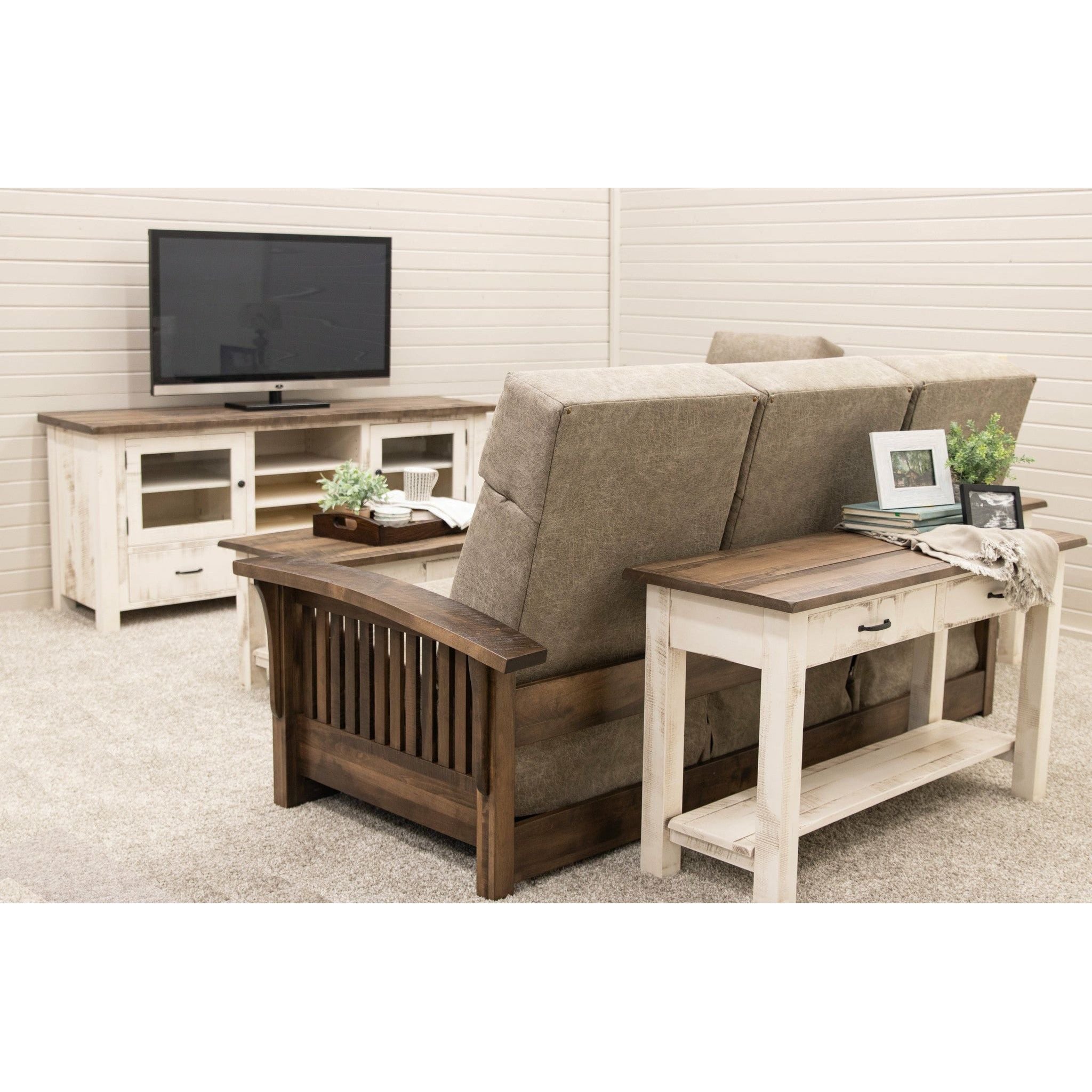 Milltown 72" White & Wood TV Console | M-CS&DCD