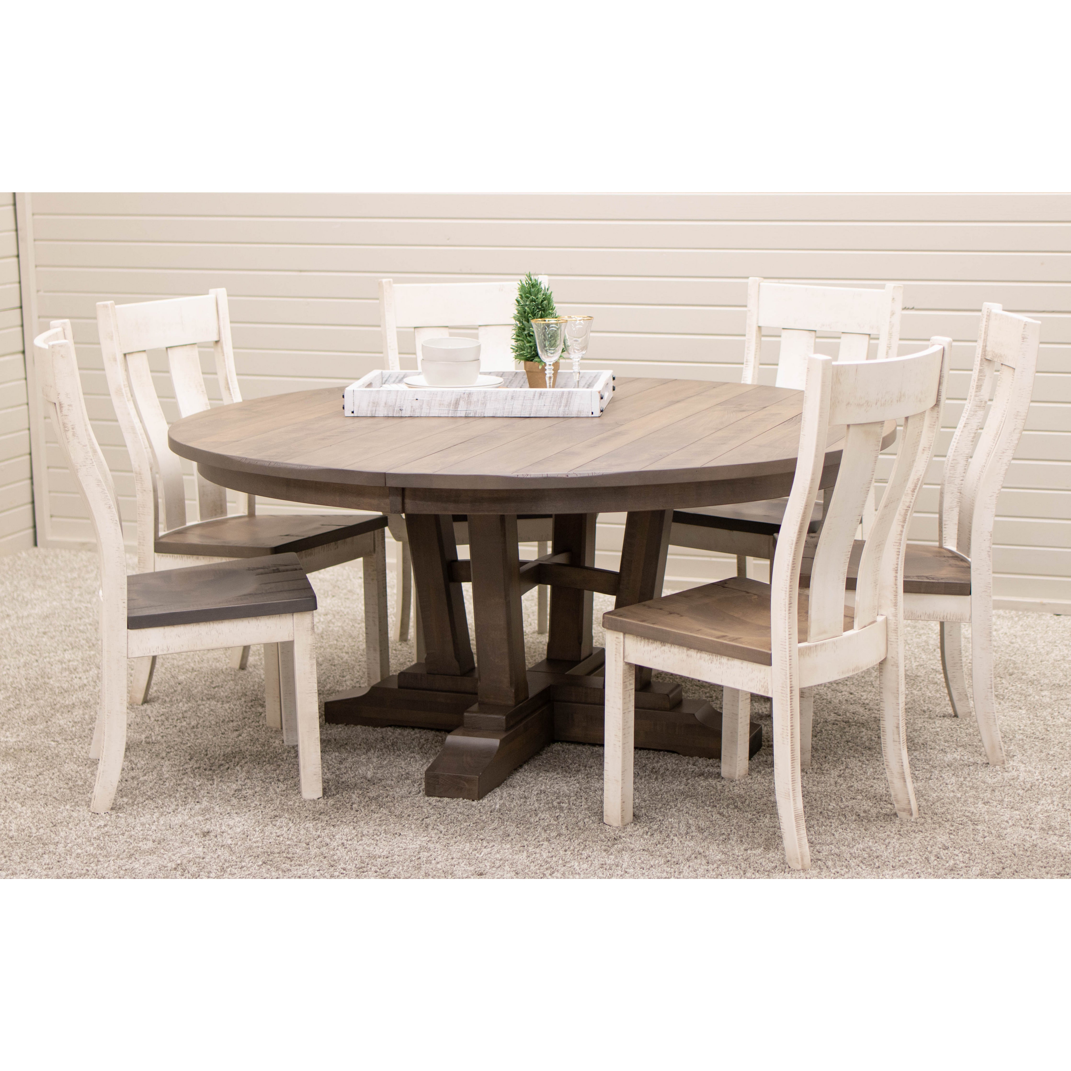 Alberta Maple Wood Large Round Extending Dining Table for 6-10 | DCD