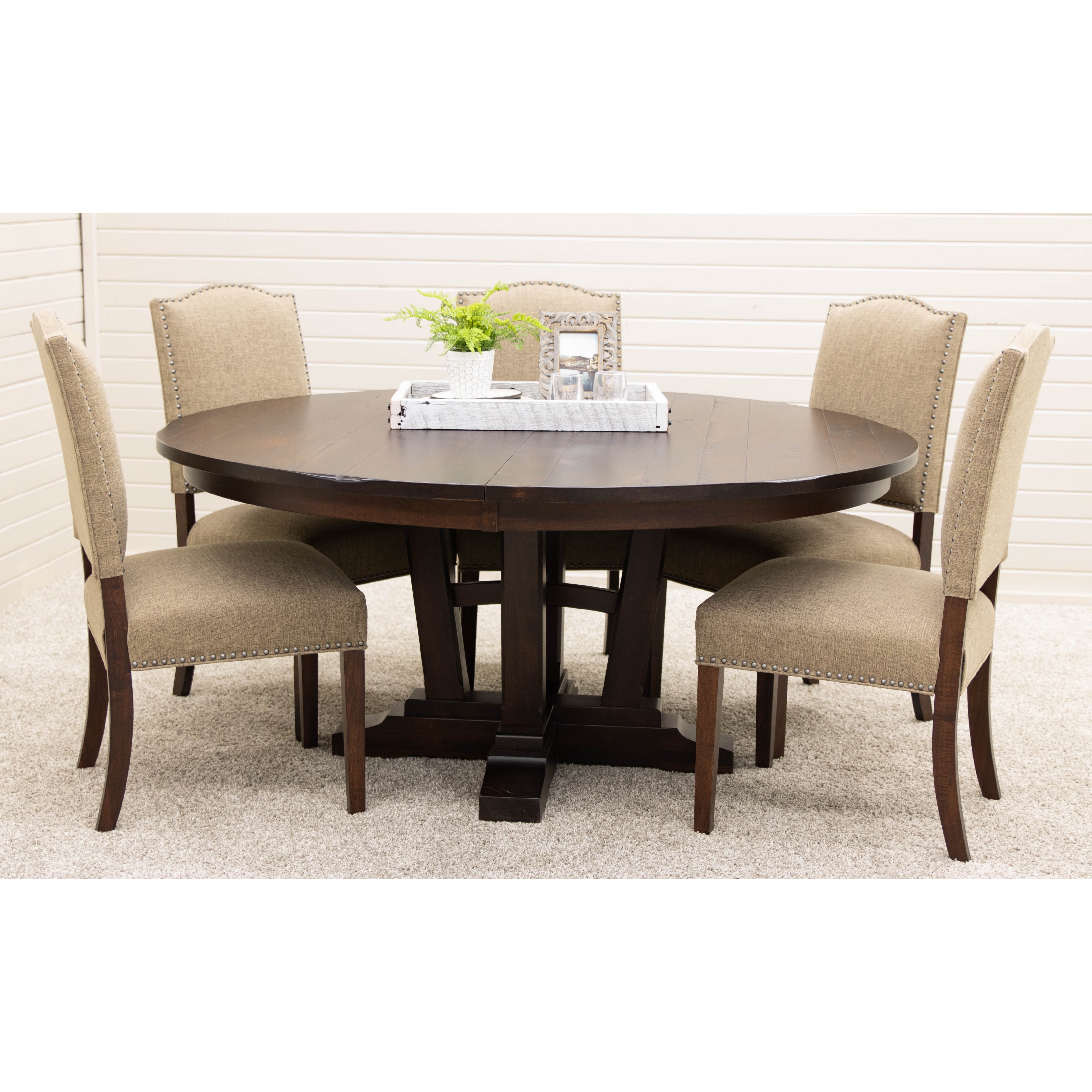 Alberta Maple Wood Large Round Extending Dining Table for 6-10 | RT
