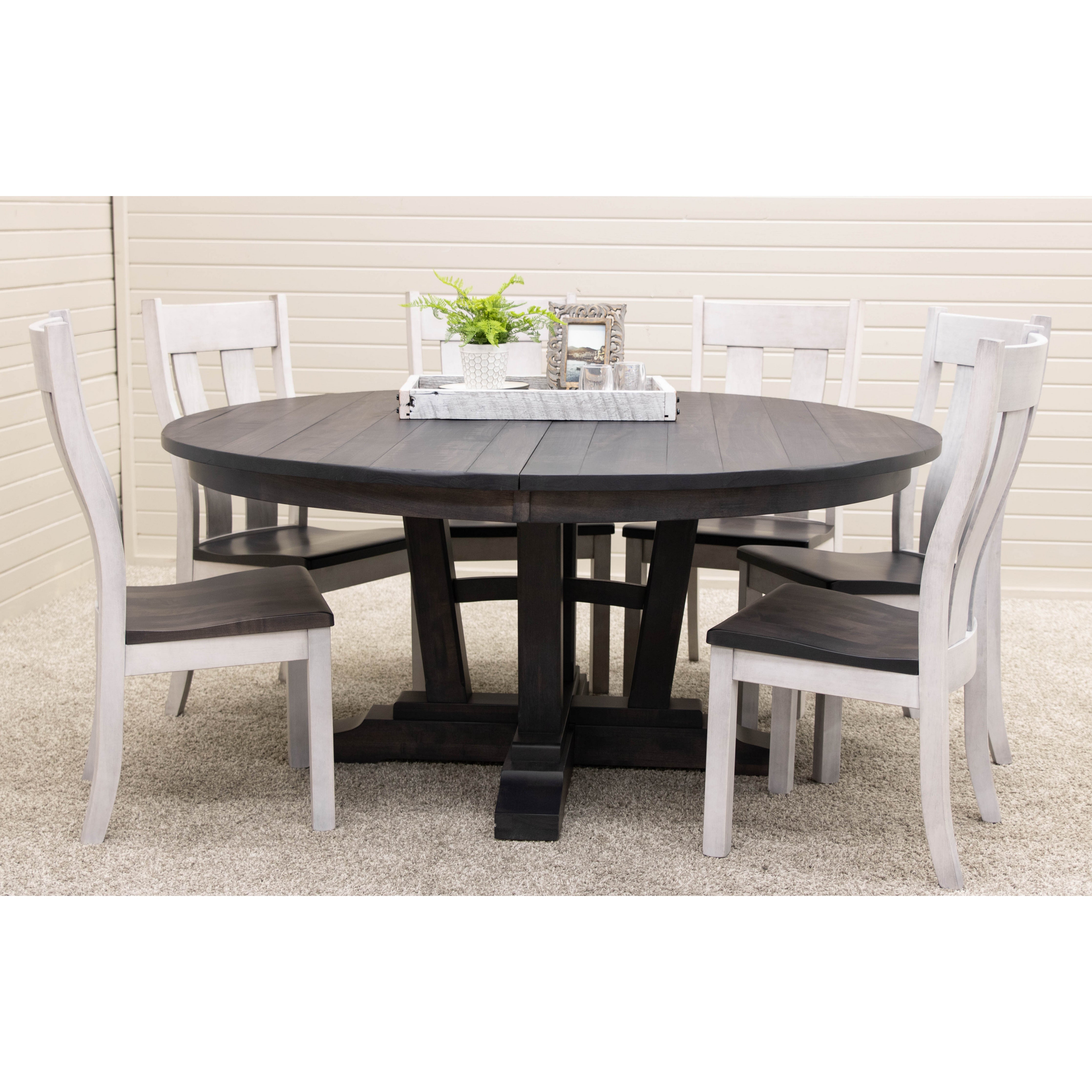 Alberta Maple Wood Large Round Extending Dining Table for 6-10 | GS