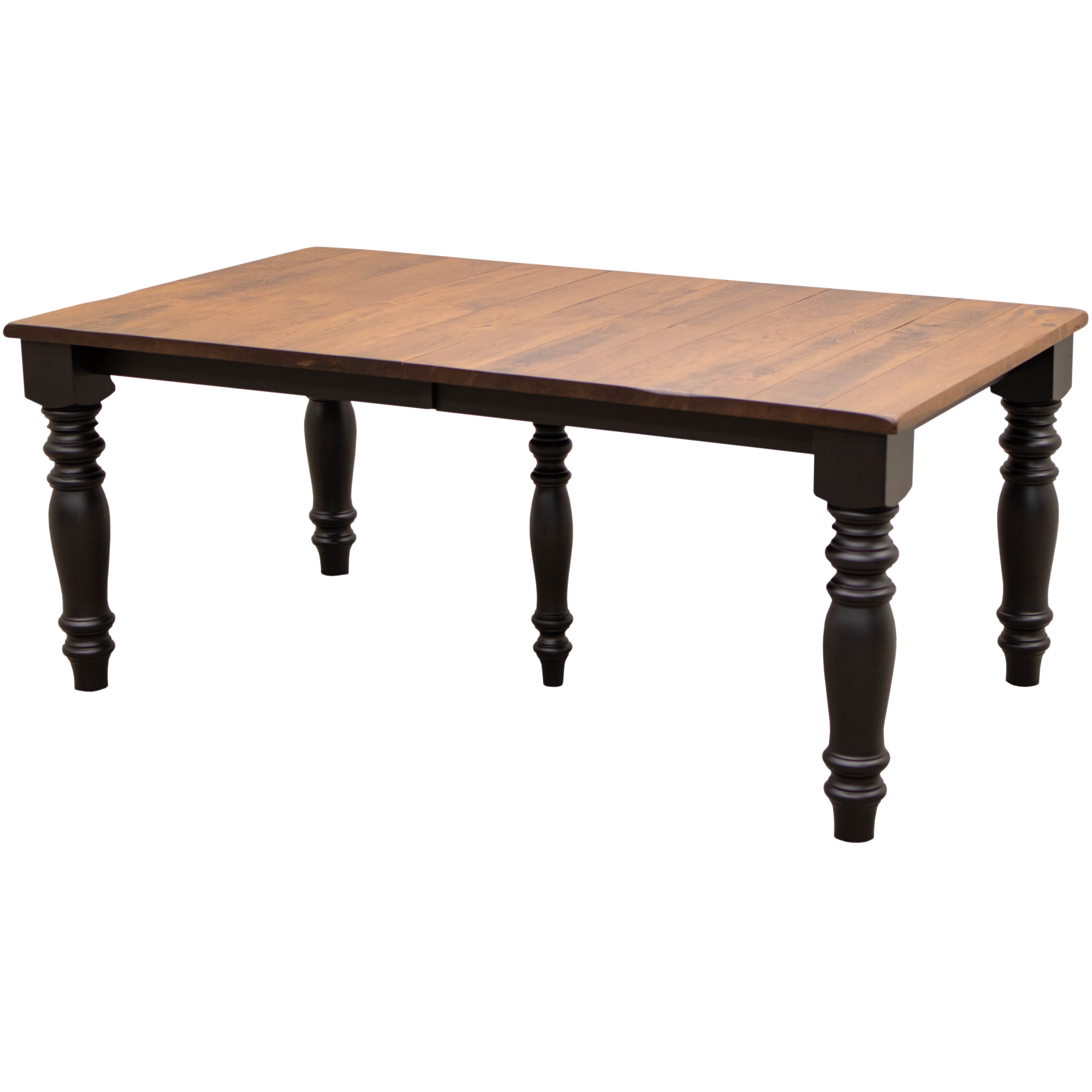 Arcadia Turned Leg Farmhouse Black & Wood Extending Dining Table | M-EB&C-GB