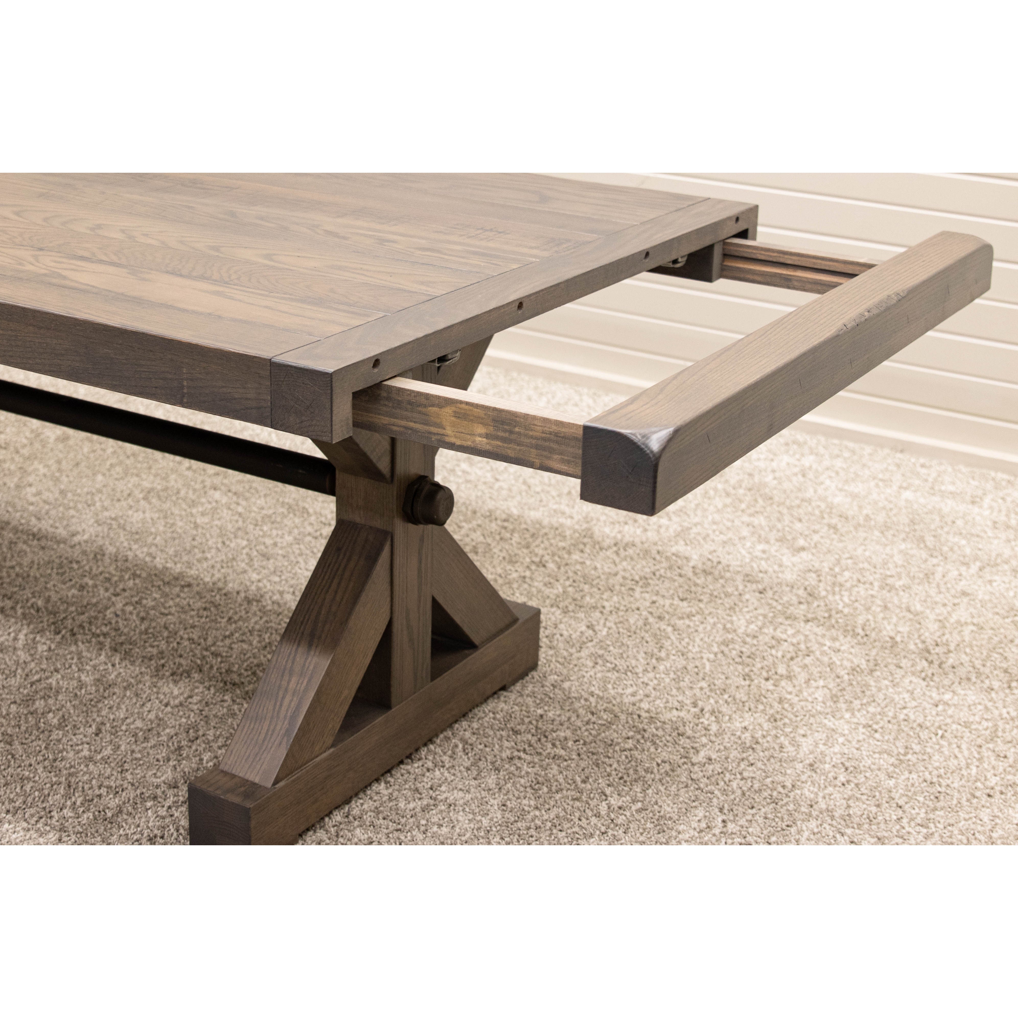Auburn Oak Wood Extending Dining Table with Built-Down Top | AS