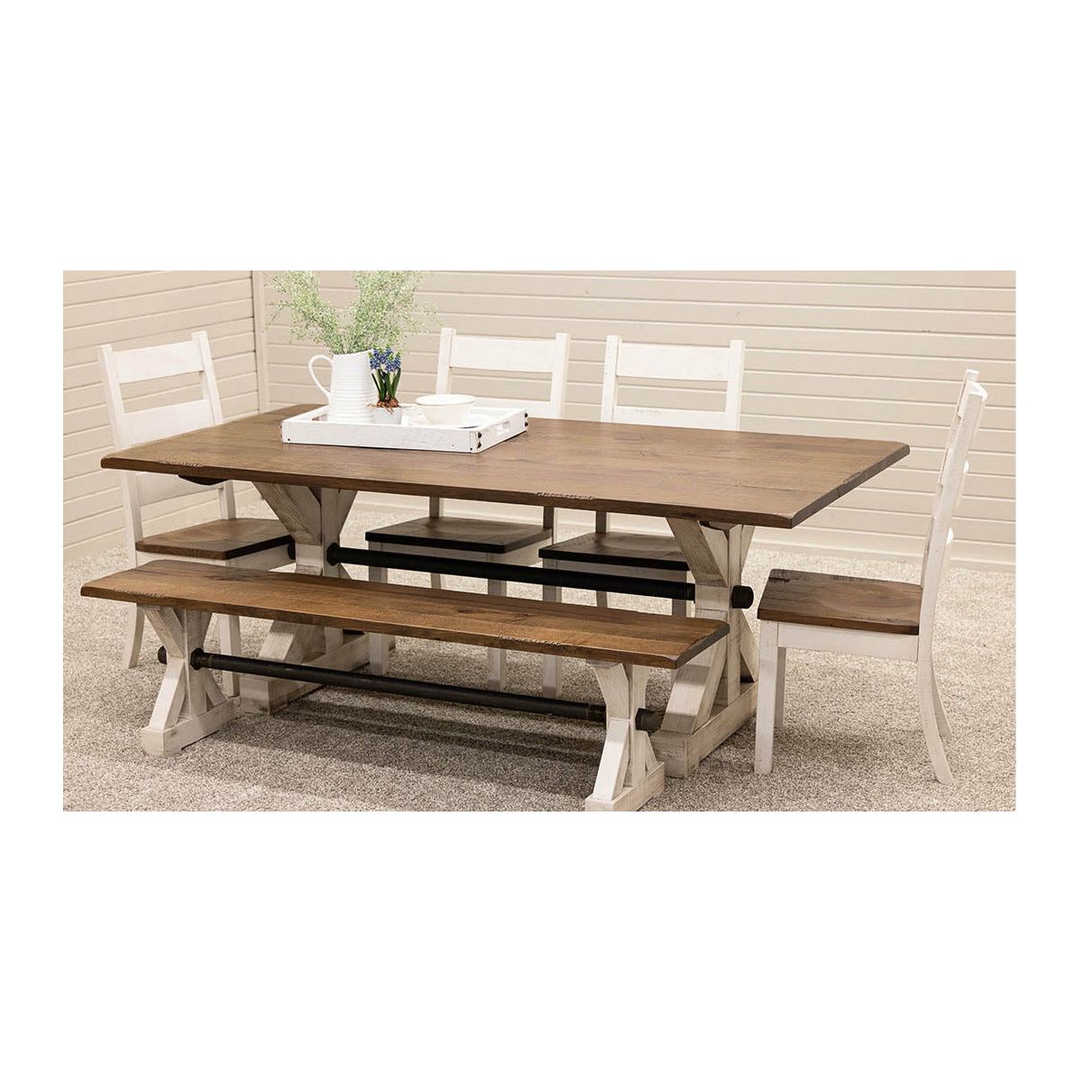 Auburn White & Wood Dining Table | M-CS&RQSWO-CO