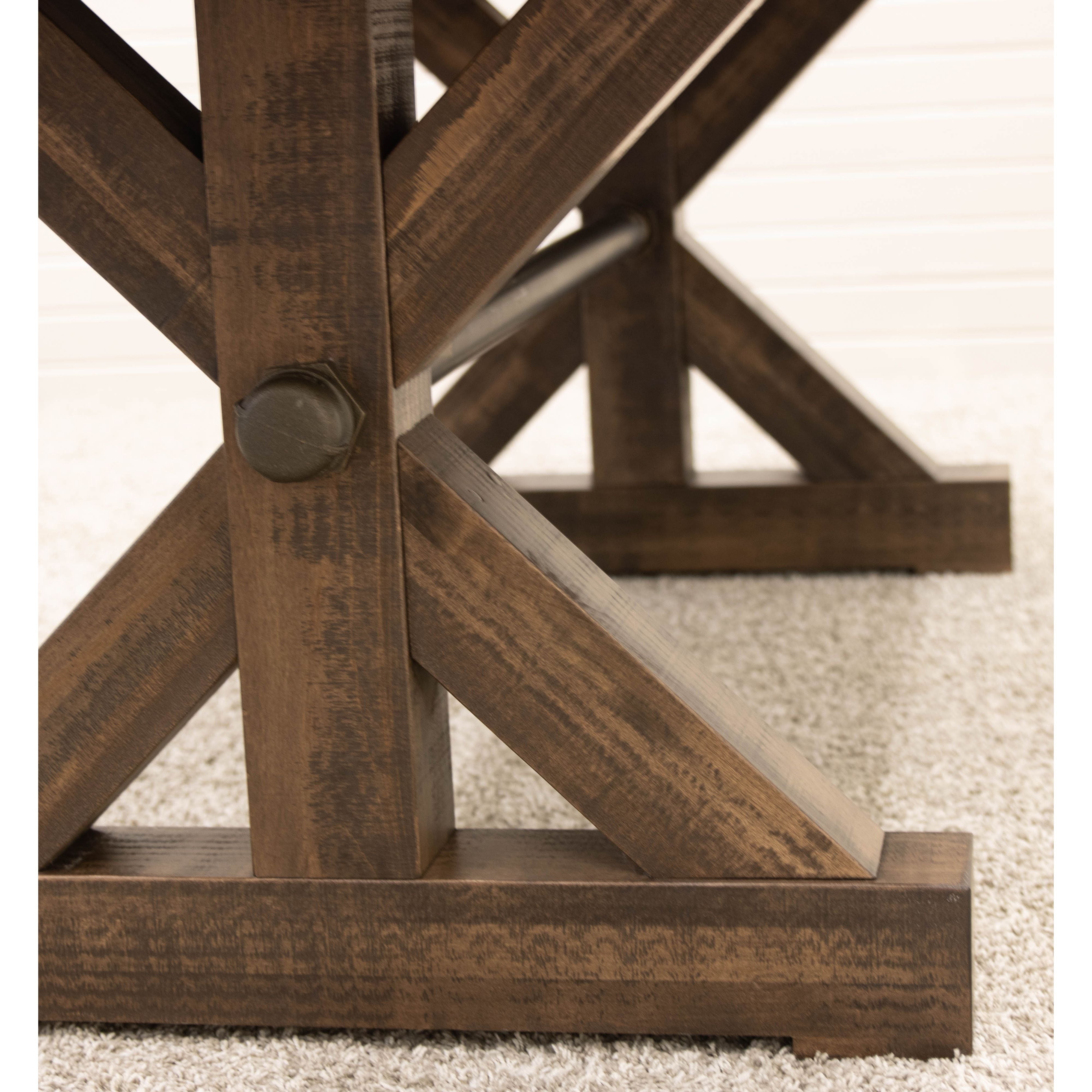 Auburn Trestle Maple Wood Dining Table Set for 6 with Bench