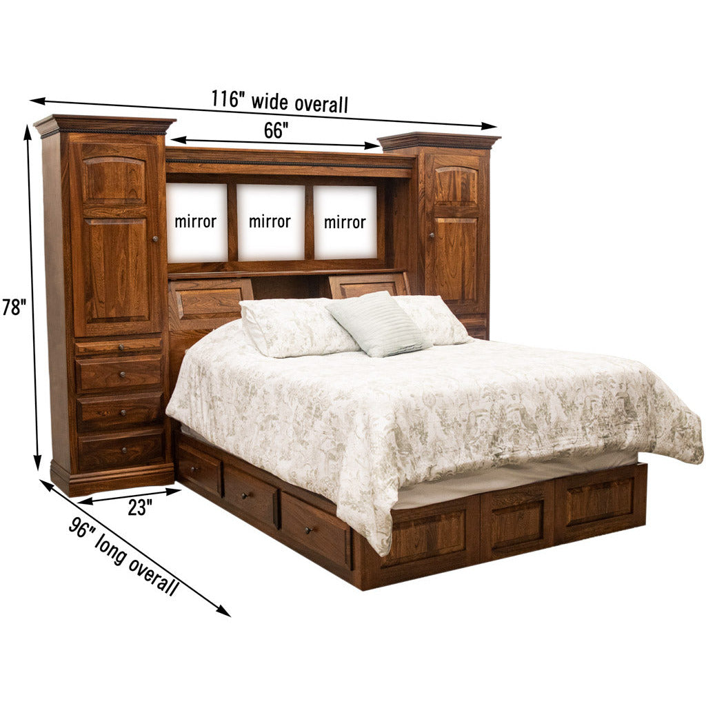 Bookcase Unit Bed in Elm Wood | MC