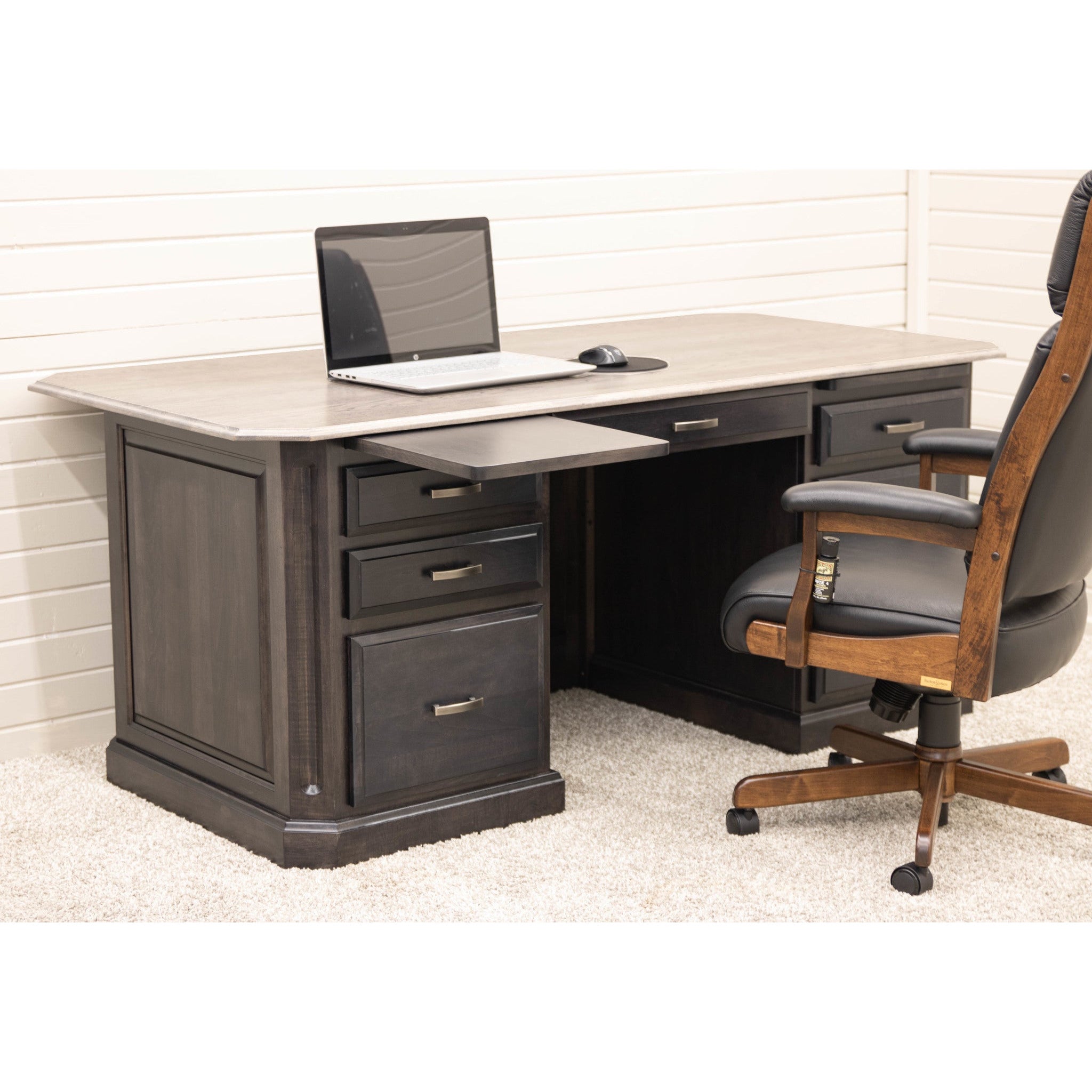 Buckingham Black & Wood Executive Desk | M-DK&RWO-GRB