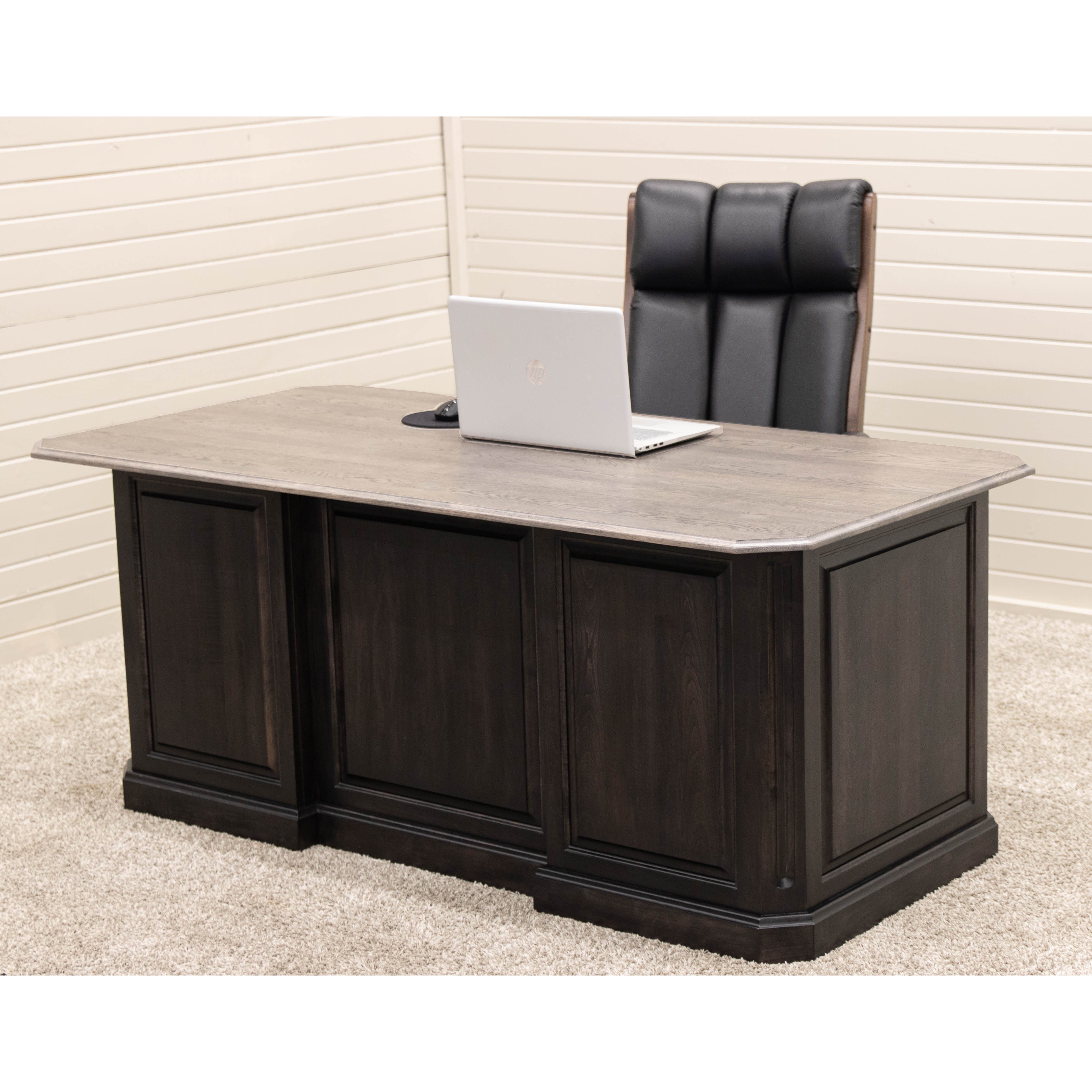 Buckingham Black & Wood Executive Desk | M-DK&RWO-GRB