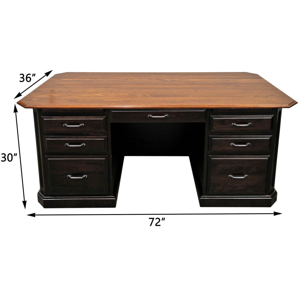 Buckingham Black & Wood Executive Desk | M-EB&E-MC