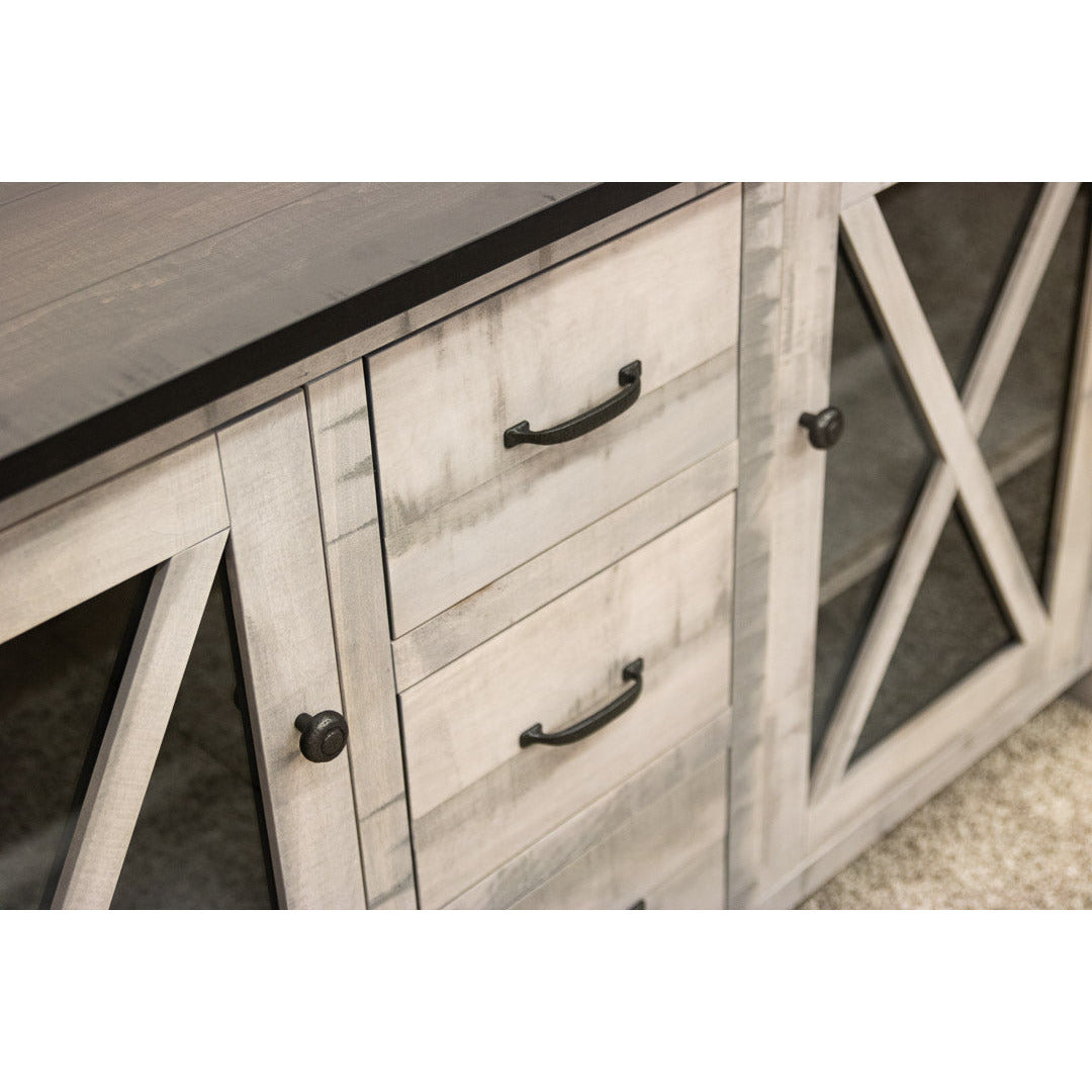 Cambria 60" White & Wood TV Console | M-AV&DK