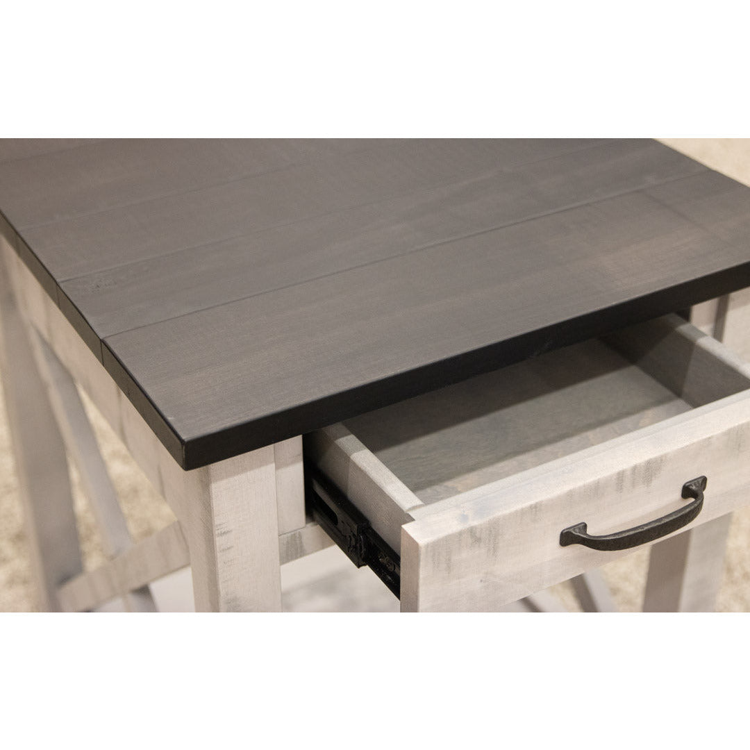 Cambria White & Wood Small Rectangle Open End Table | M-AV&DK