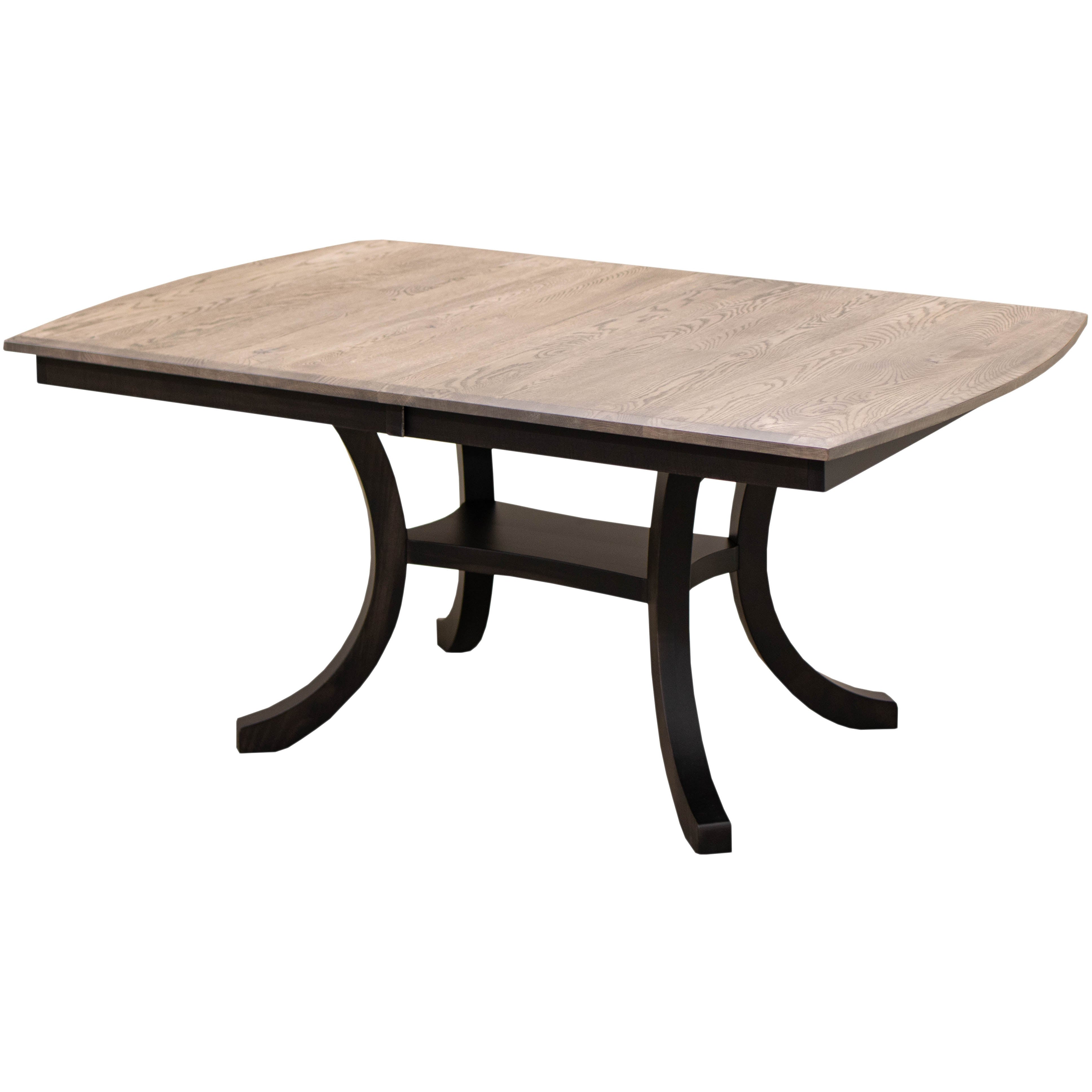 Carlisle Double Pedestal Black & Wood Amish Extending Dining Table | M-DK&RWO-GRB