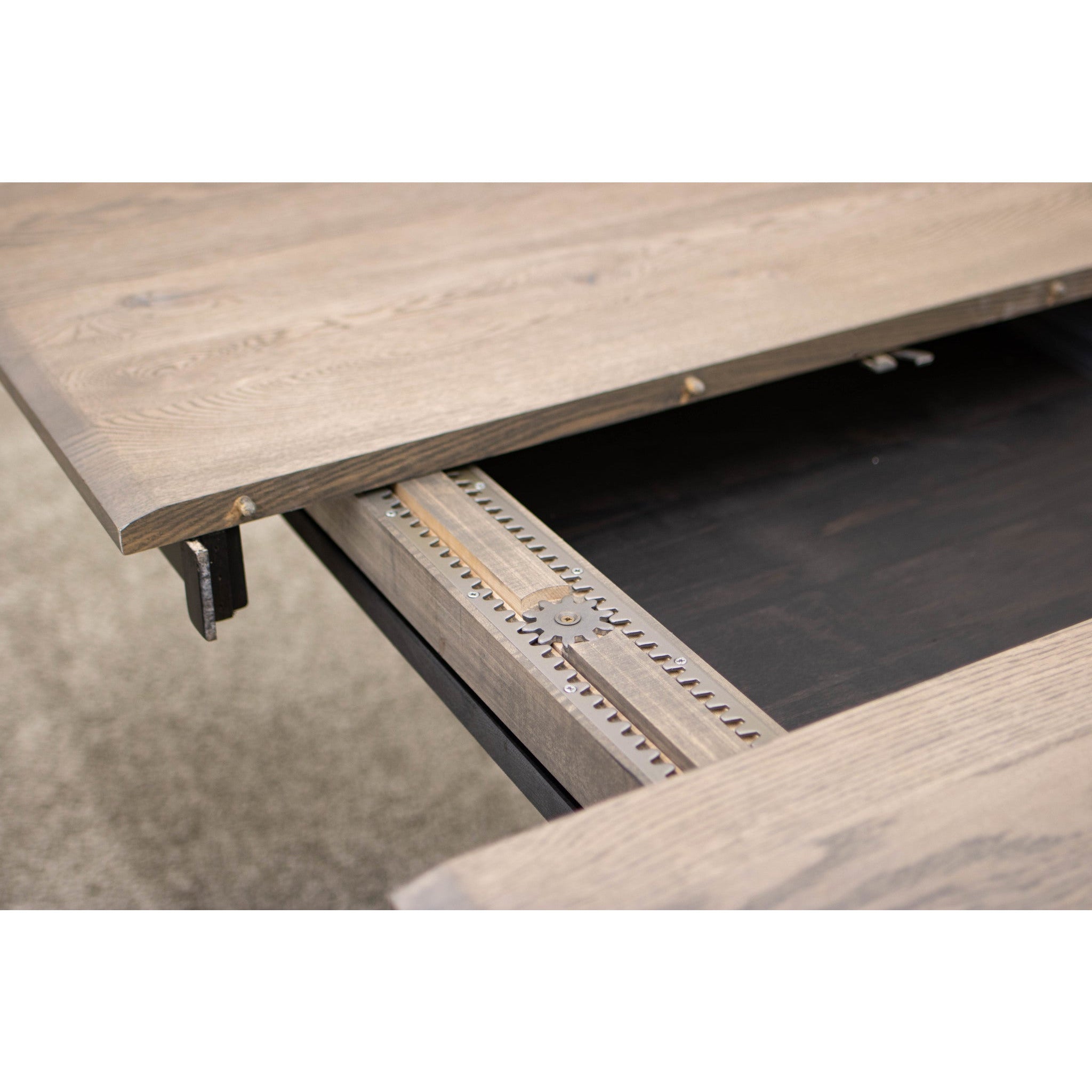 Carlisle Double Pedestal Black & Wood Amish Extending Dining Table | M-DK&RWO-GRB