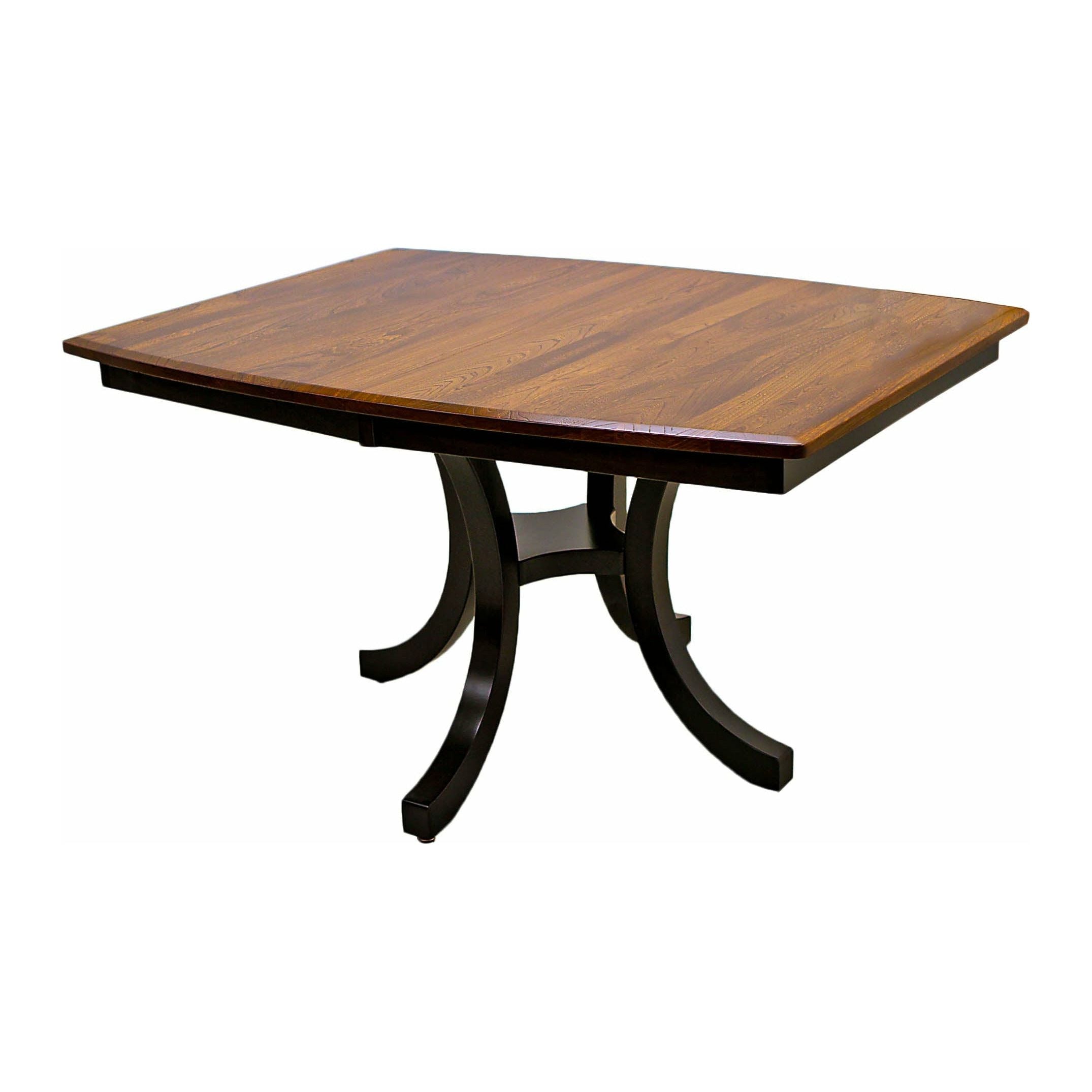Carlisle Single Pedestal Extending Dining Table with Black Pedestal Base | M-EB&E-MC