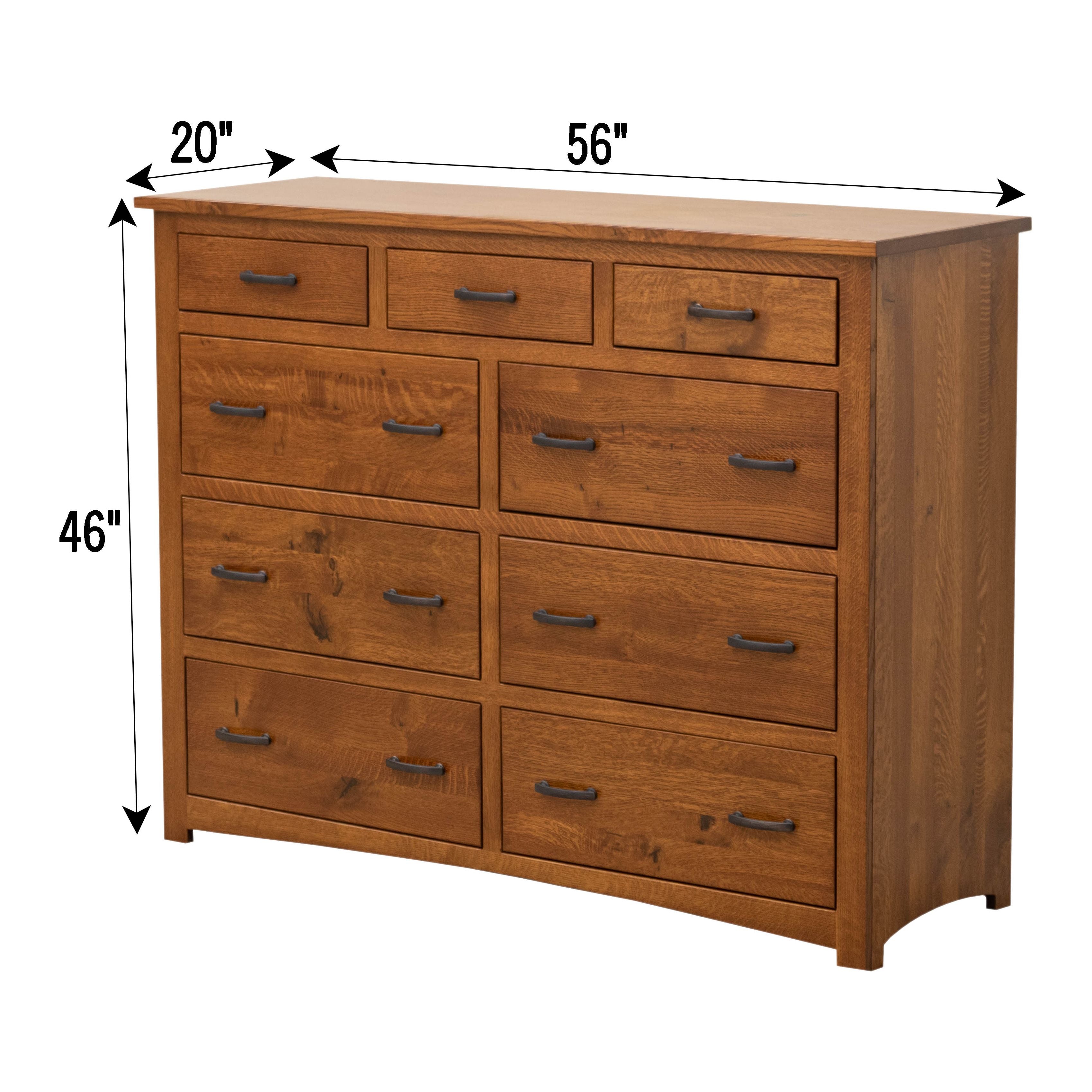 Craftsman Mission 9-Drawer Tall Dresser