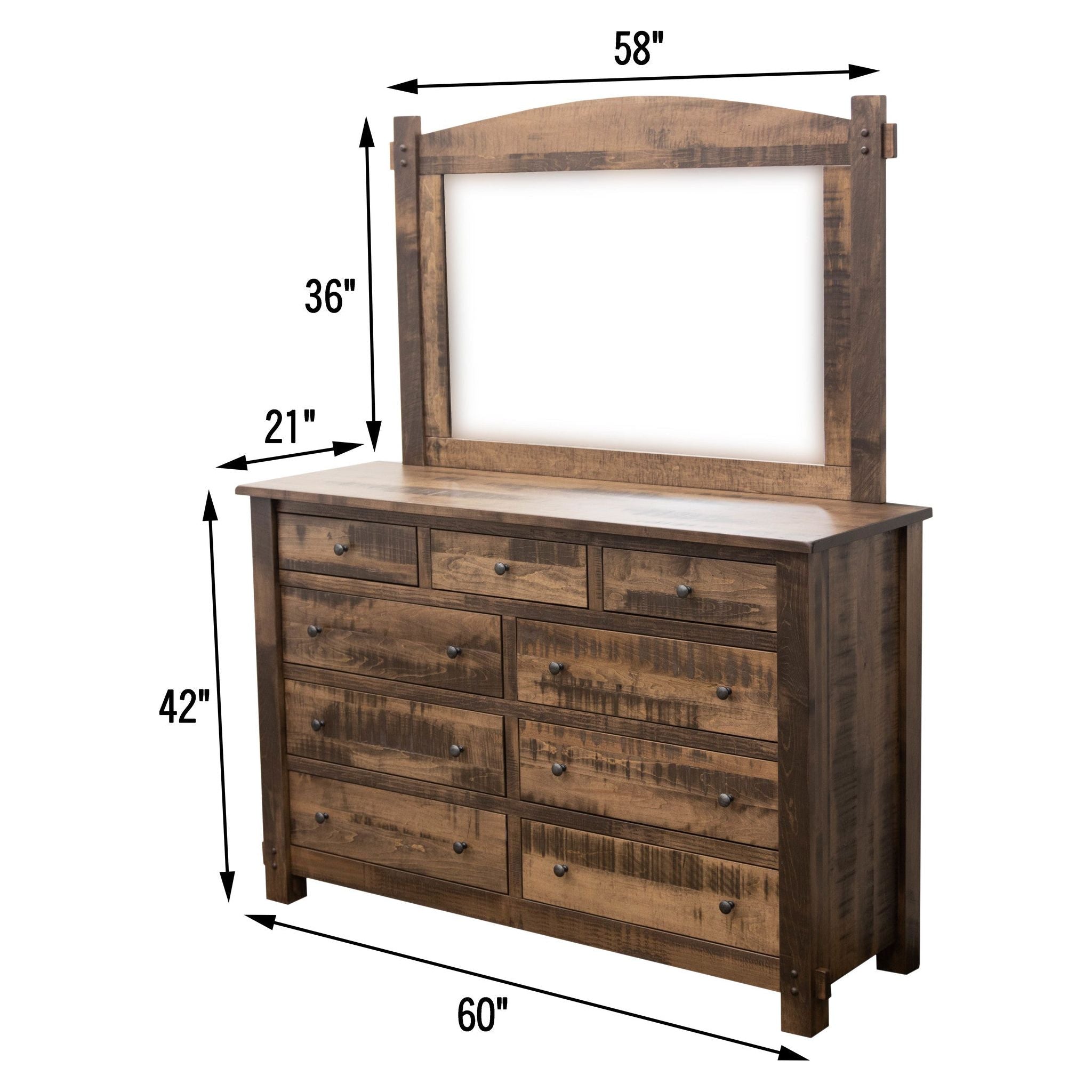 DCF Roughsawn 9-Drawer Tall Dresser