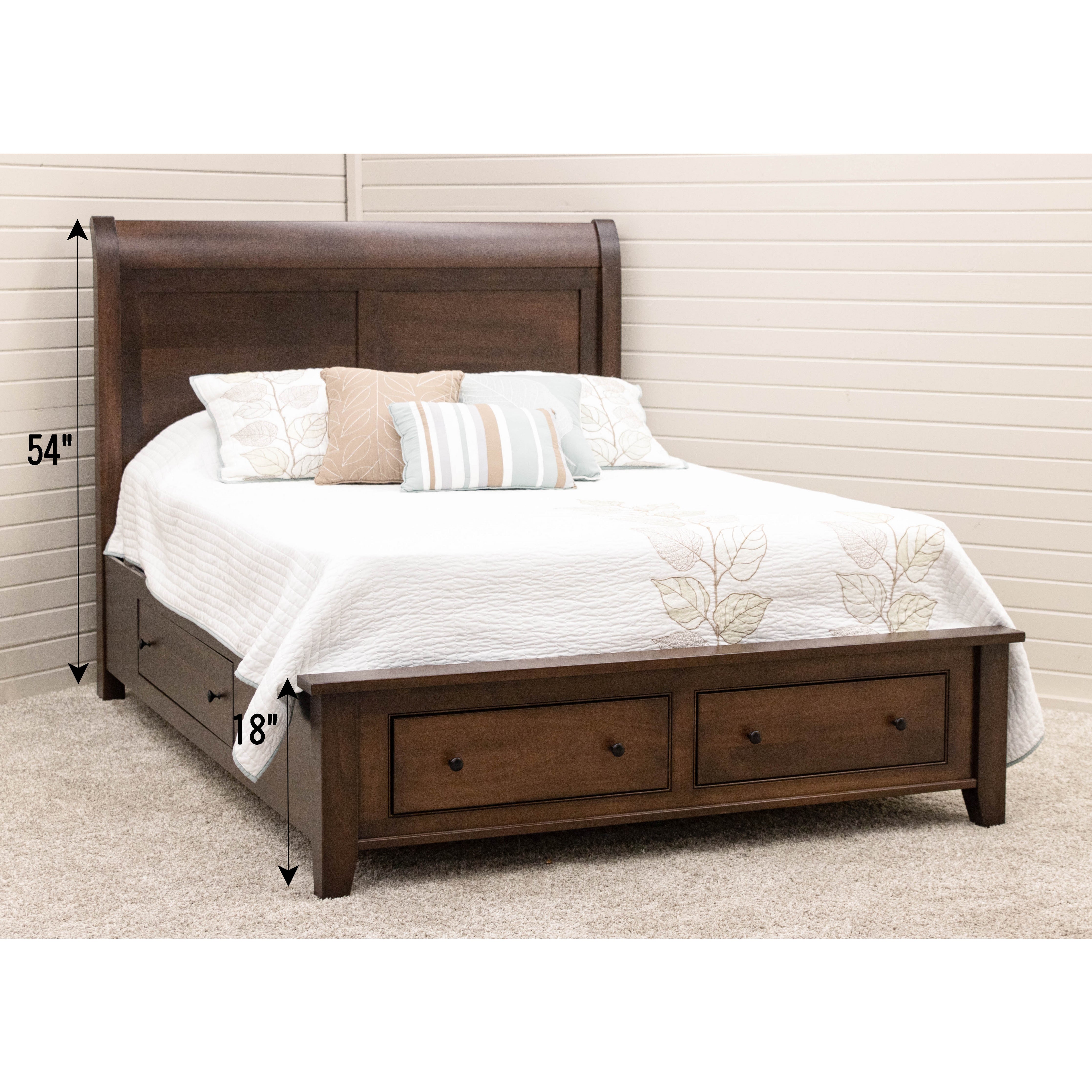 Denali Avondale Sleigh Storage Platform Bed