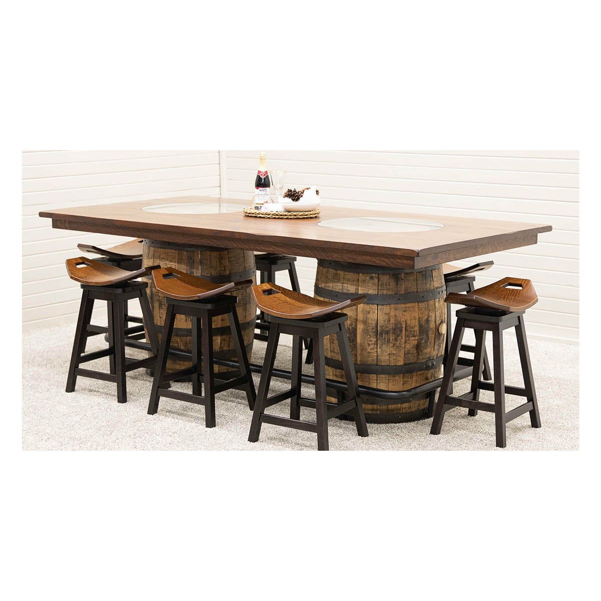 Whiskey Personalized Double Barrel Pub Table