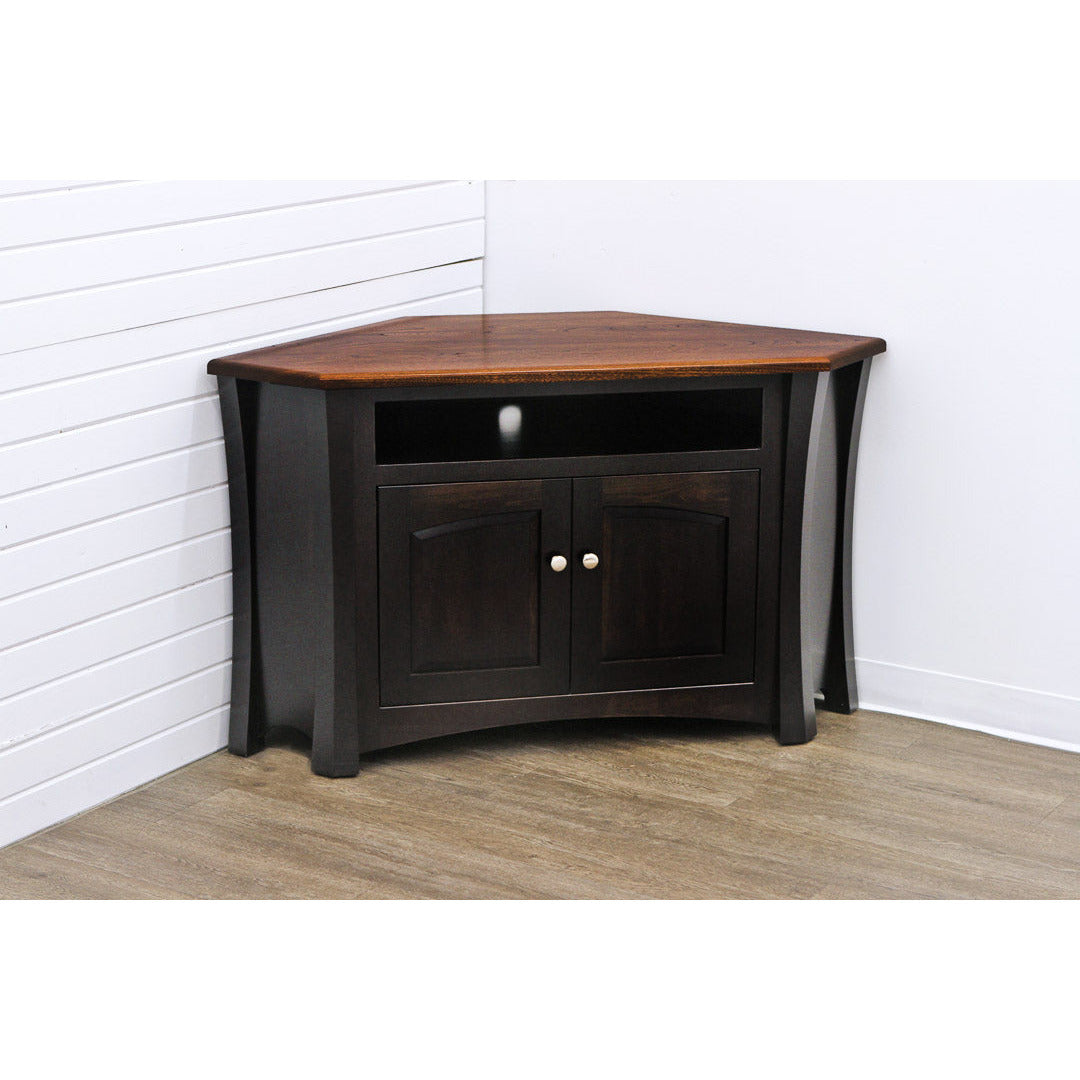 Brooklyn Corner TV Console with VCR Shelf