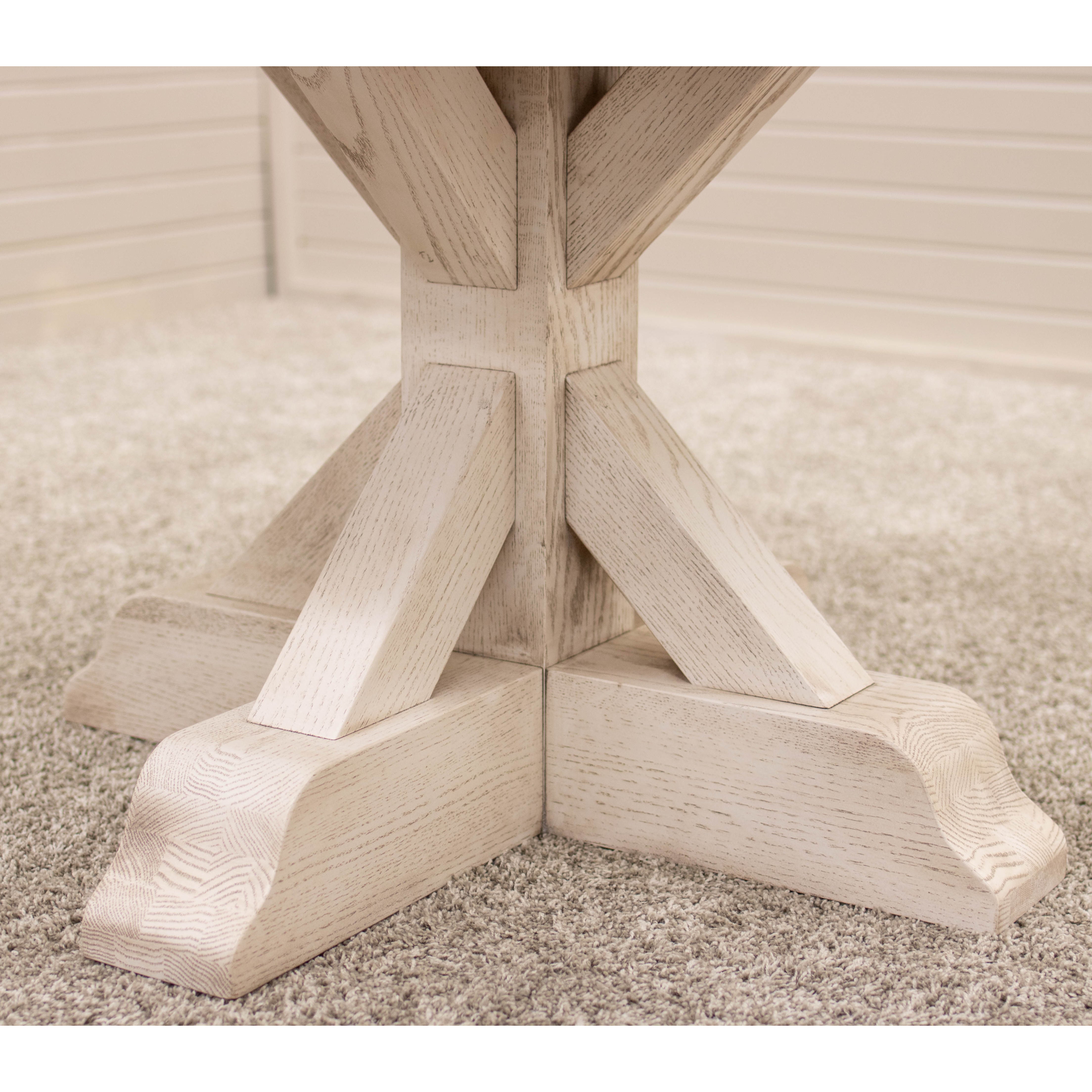 Farmhouse Round White & Oak Extending Dining Table | O-CS&RWO-CO