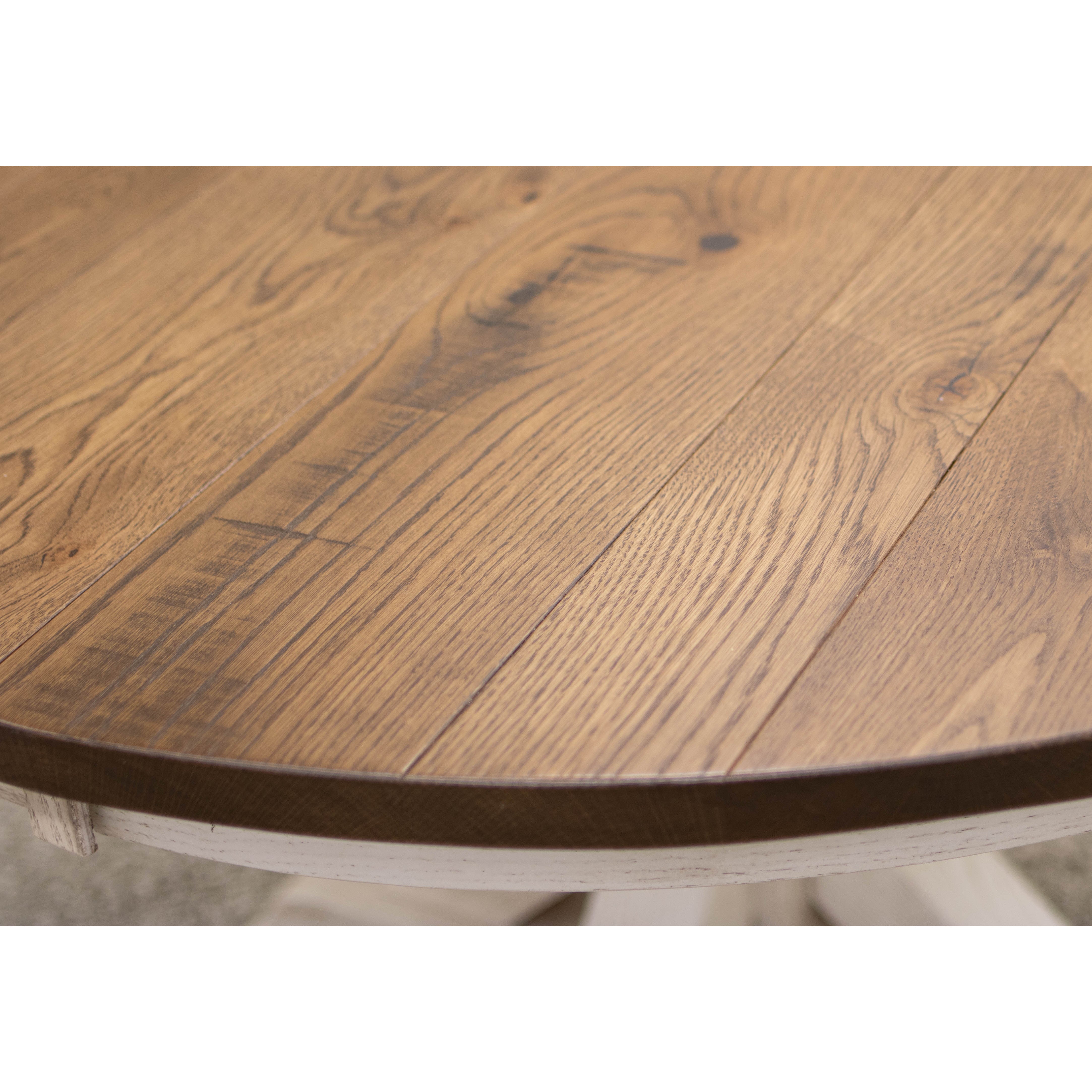 Farmhouse Round White & Oak Extending Dining Table | O-CS&RWO-CO